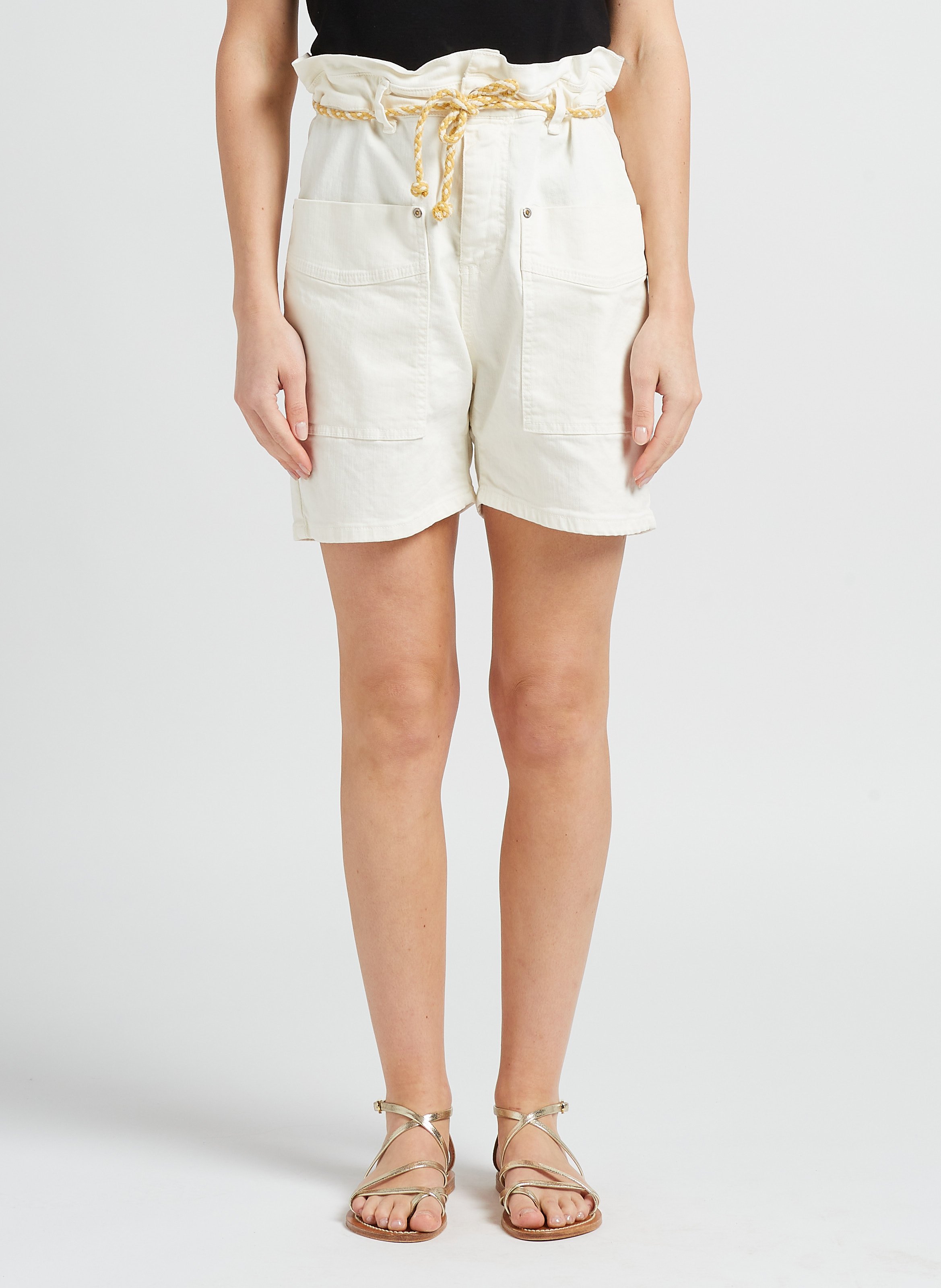 Geraffte Taillenshorts aus Baumwoll-Mix PLEASE