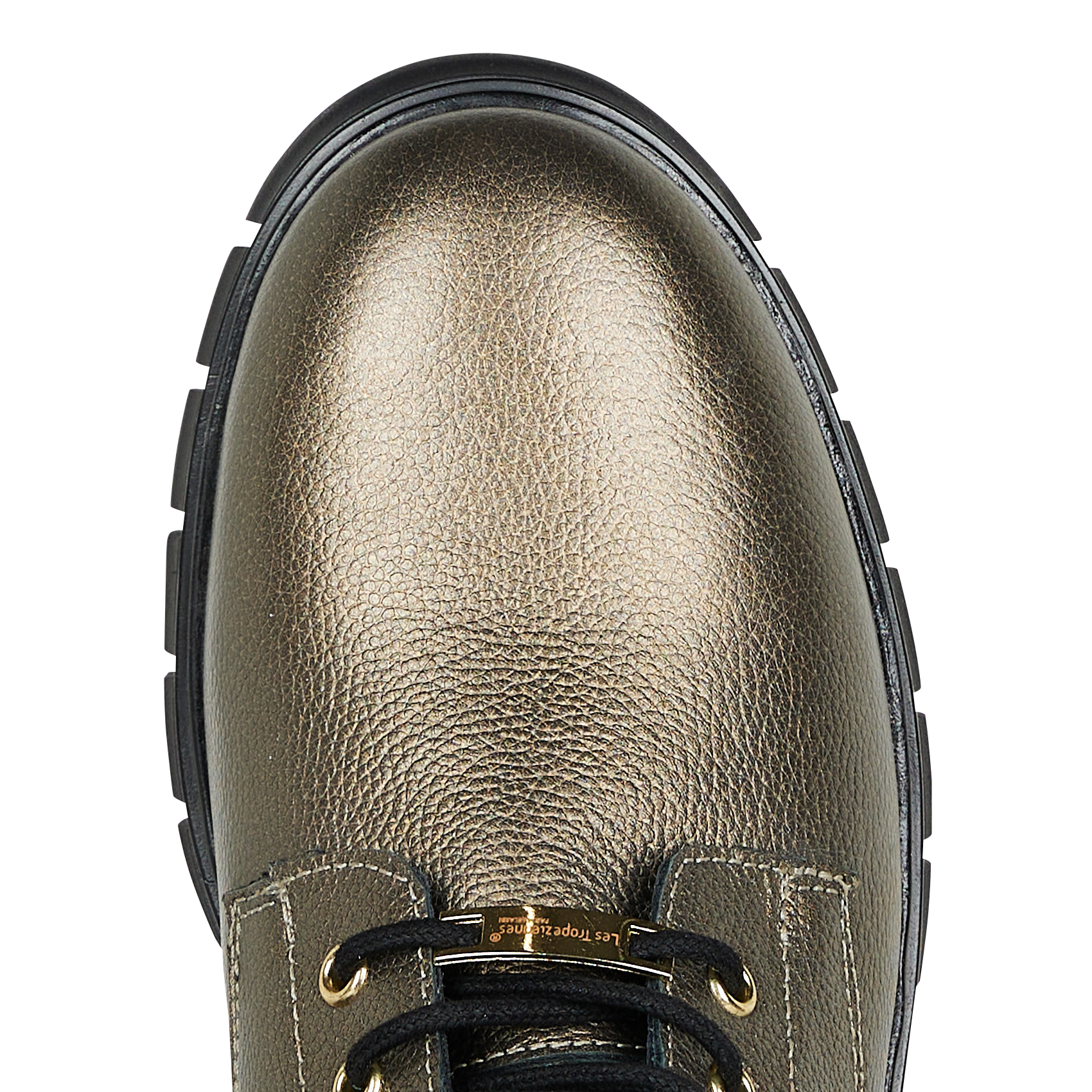 Grained leather lace-up ankle boots LES TROPEZIENNES PAR M.BELARBI Golden