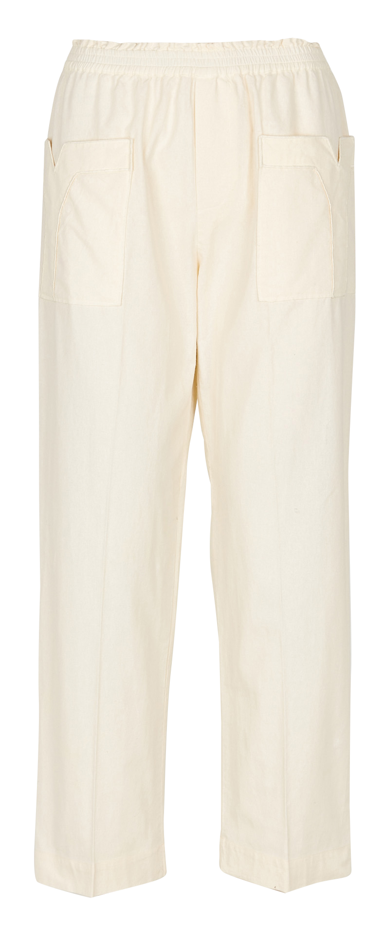 High-rise straight-leg cotton pants SWILDENS White