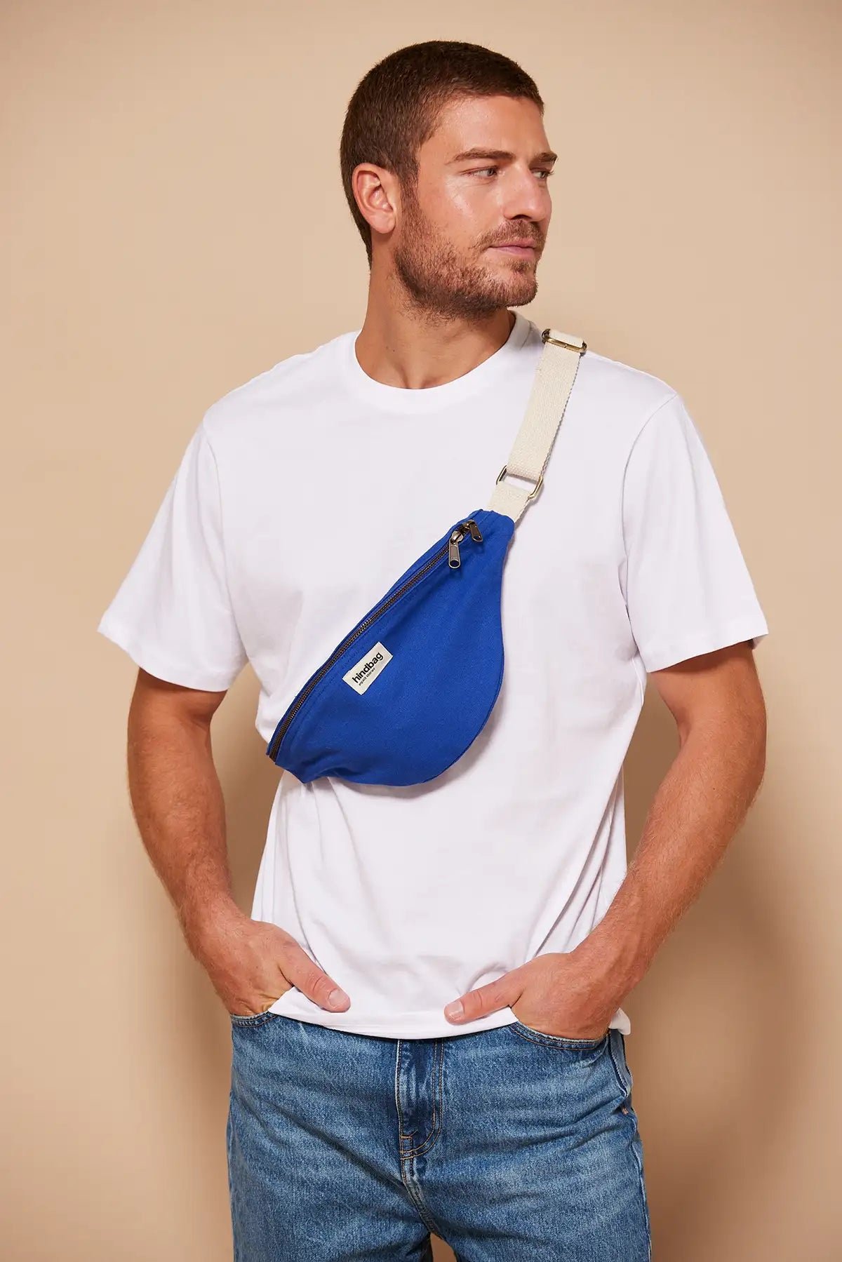 Cotton waist bag Blue