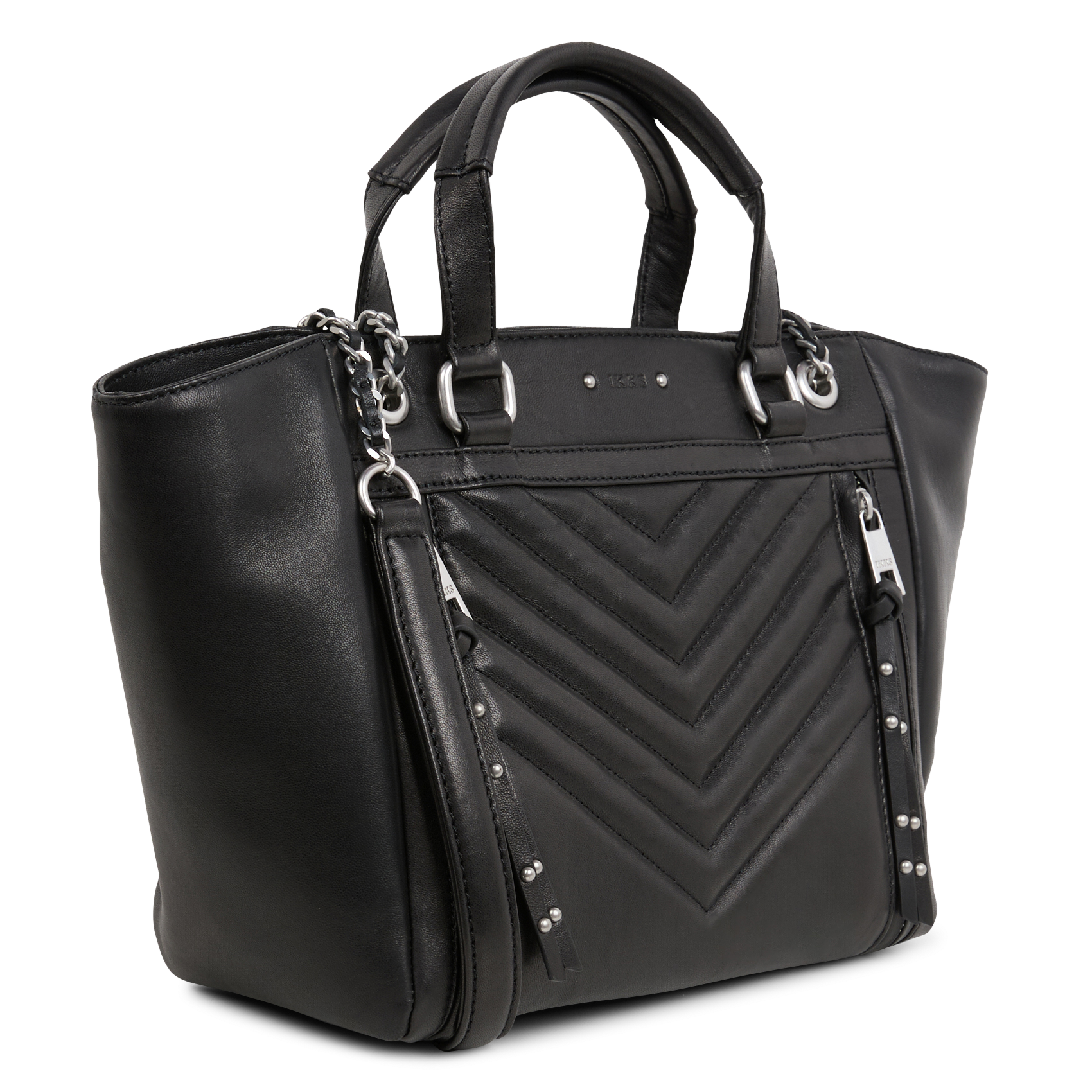 Leather tote bag IKKS Black