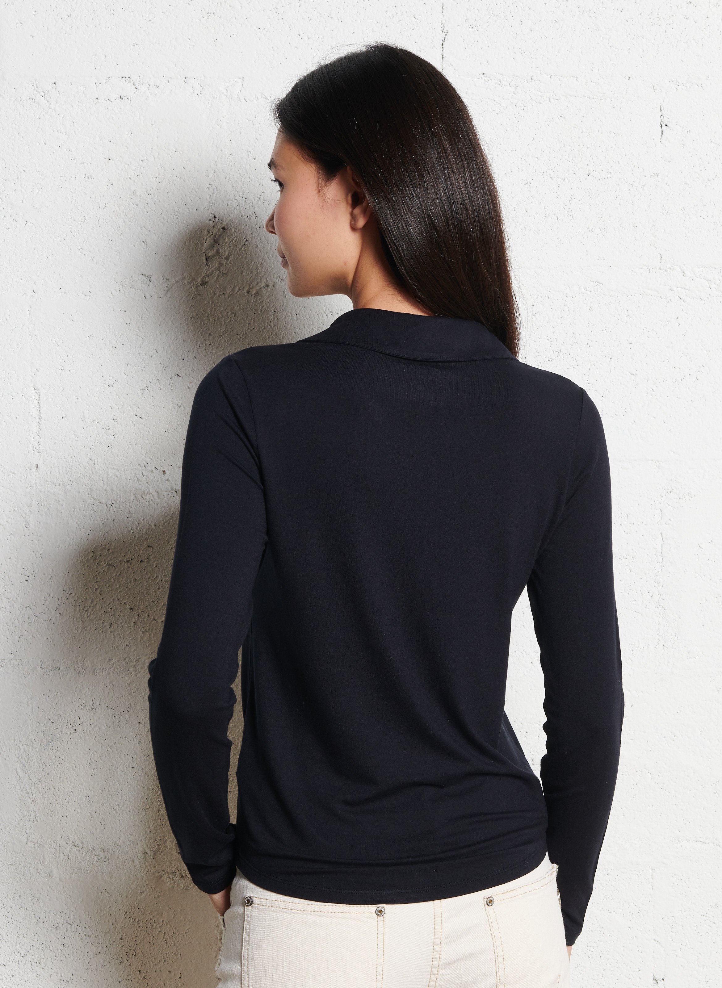 Classic stretch collar shirt MAJESTIC FILATURES Blue