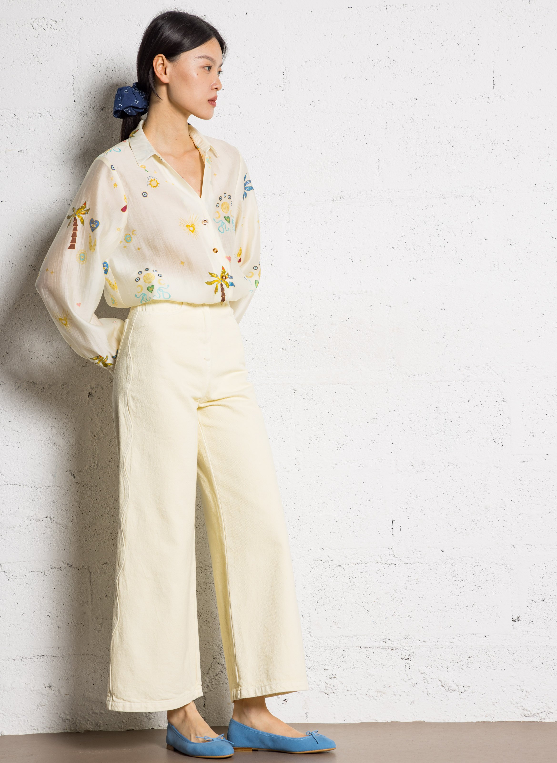 Chemise col classique imprimée NEVER FULLY DRESSED White