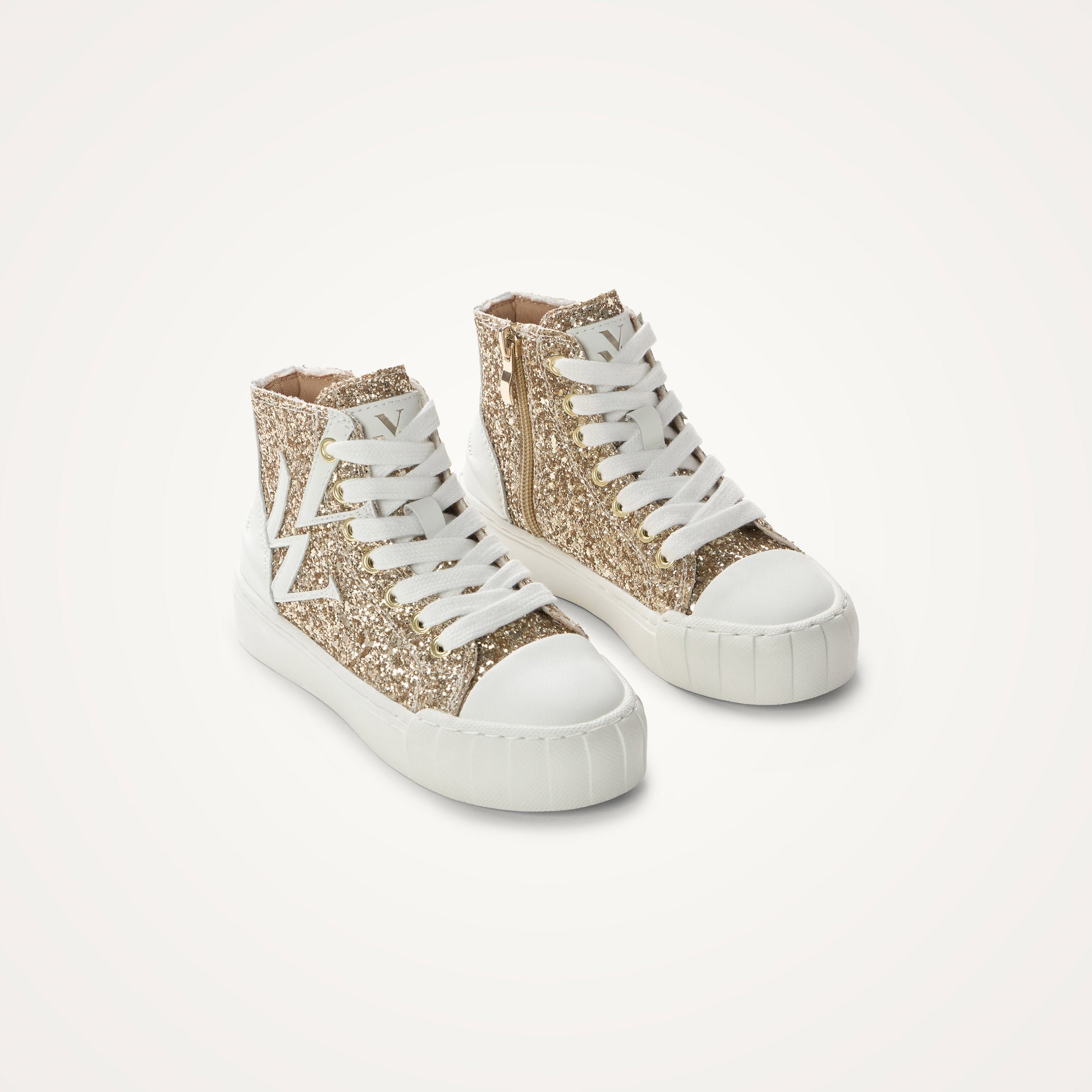 High-top glitter sneakers VANESSA WU Golden