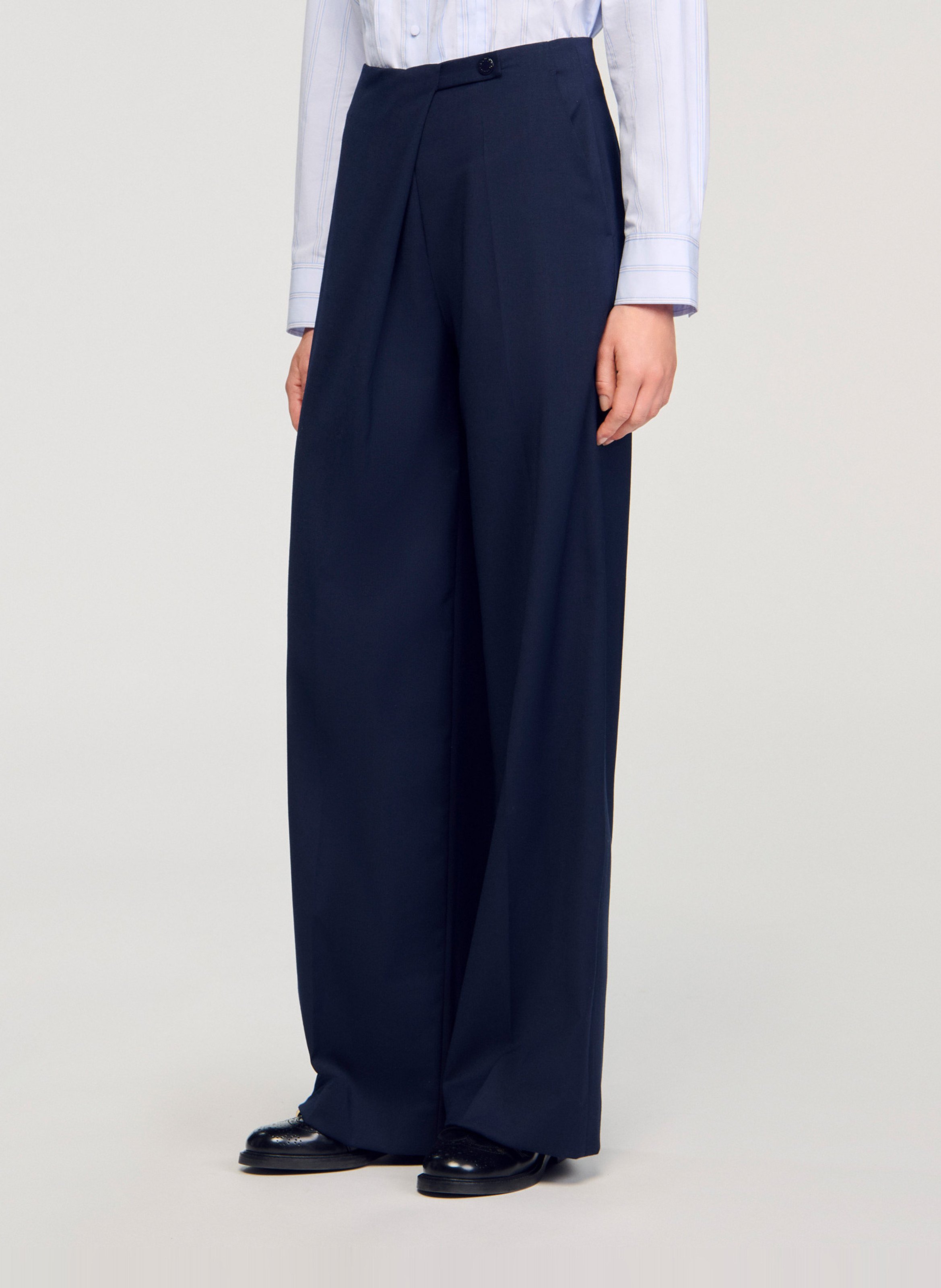 Wide trousers SANDRO Blue