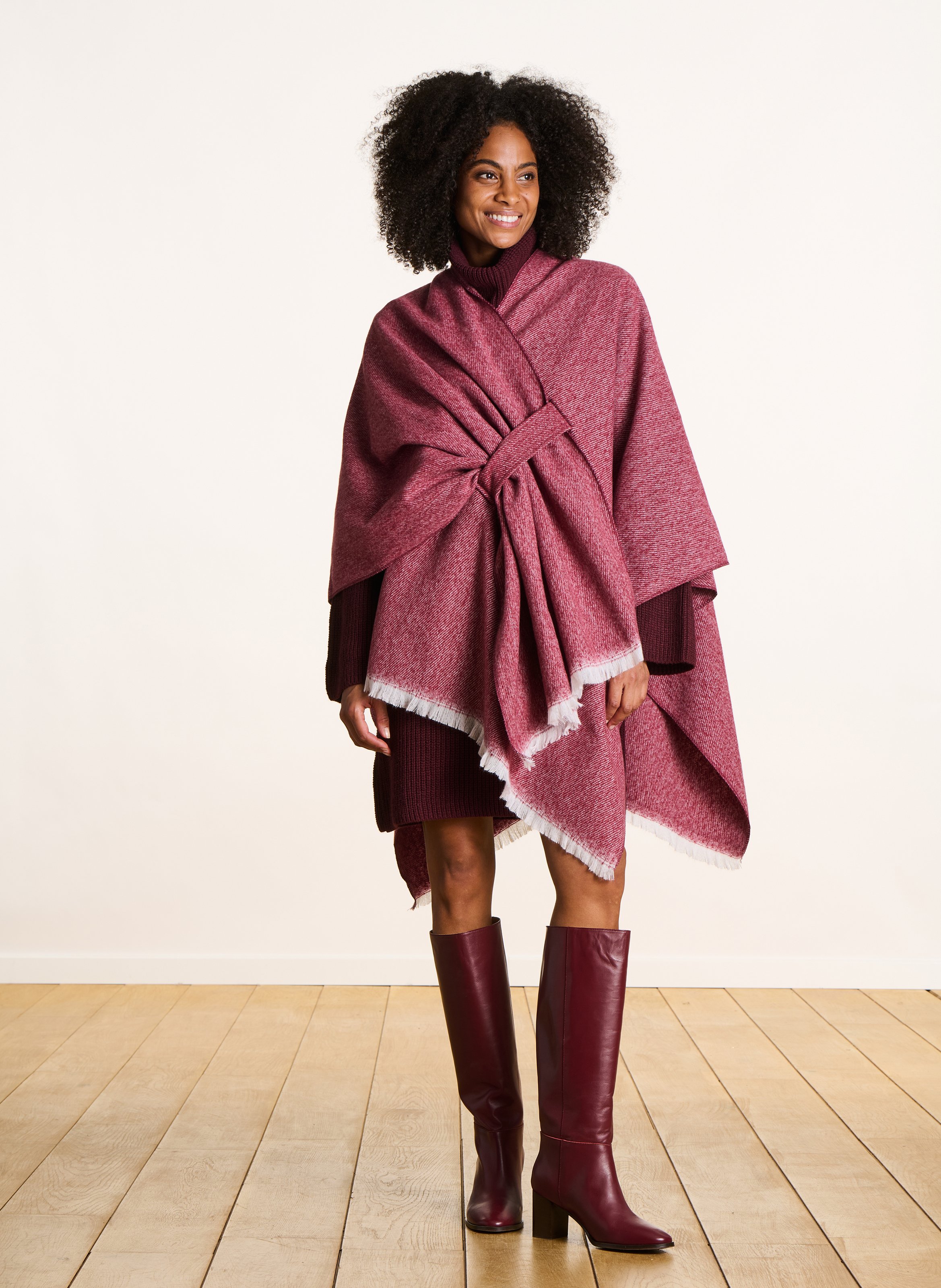 Oversize-Poncho  LA FEE MARABOUTEE Rot