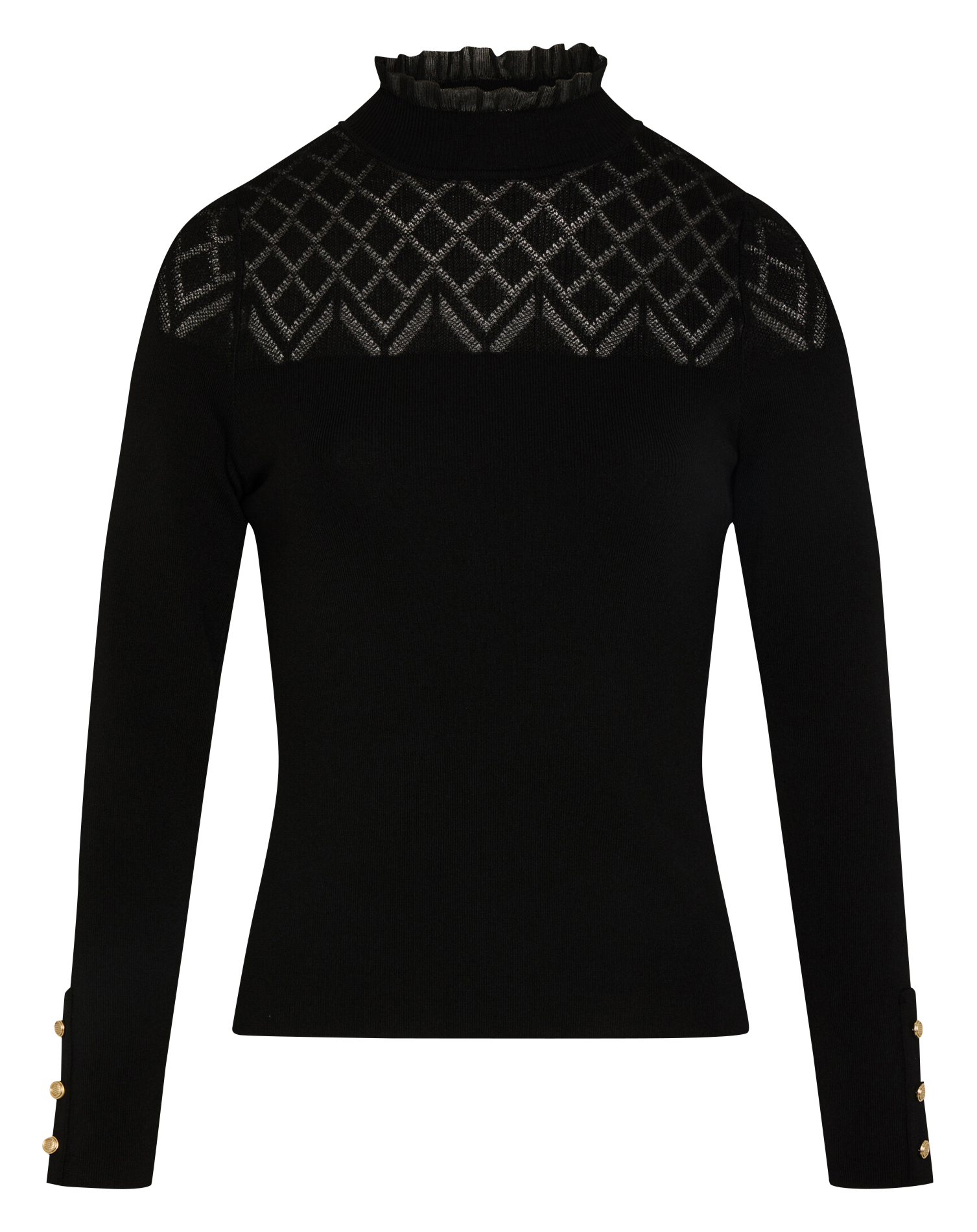 High-neck top MORGAN Black