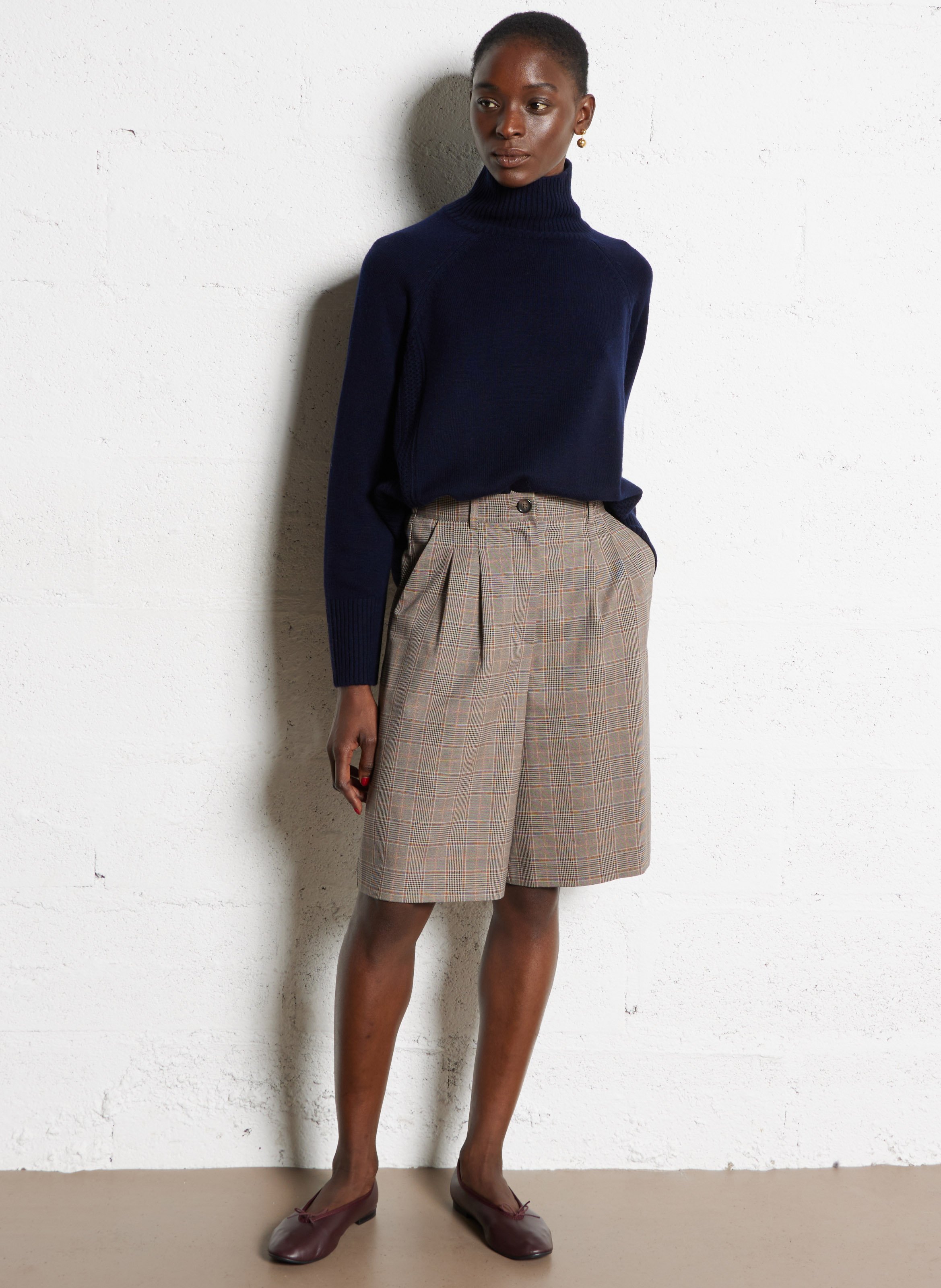 Bermuda droit imprimé DES PETITS HAUTS Beige