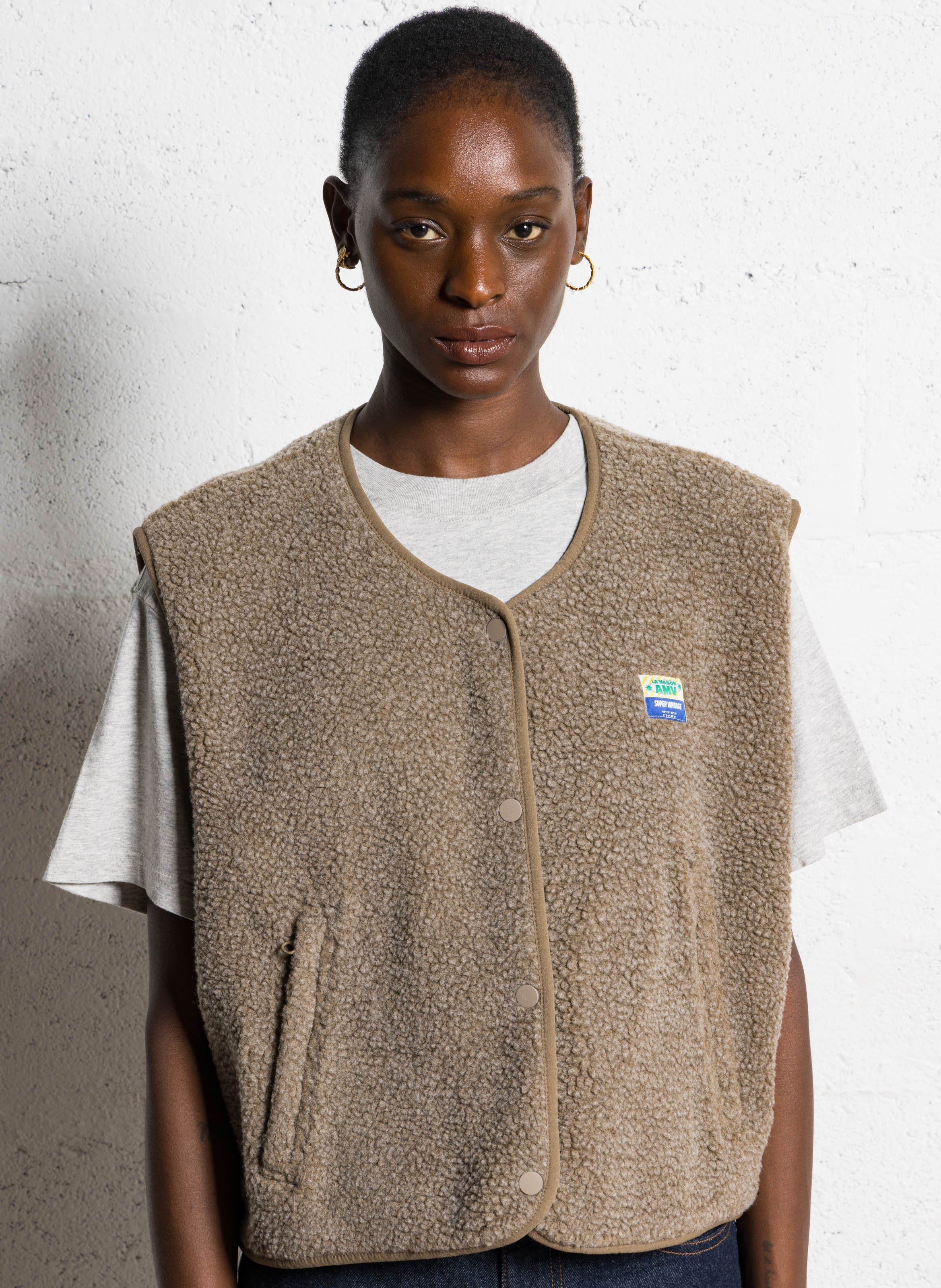 Weste aus Sweatstoff mit Rundhalskragen AMERICAN VINTAGE Grun