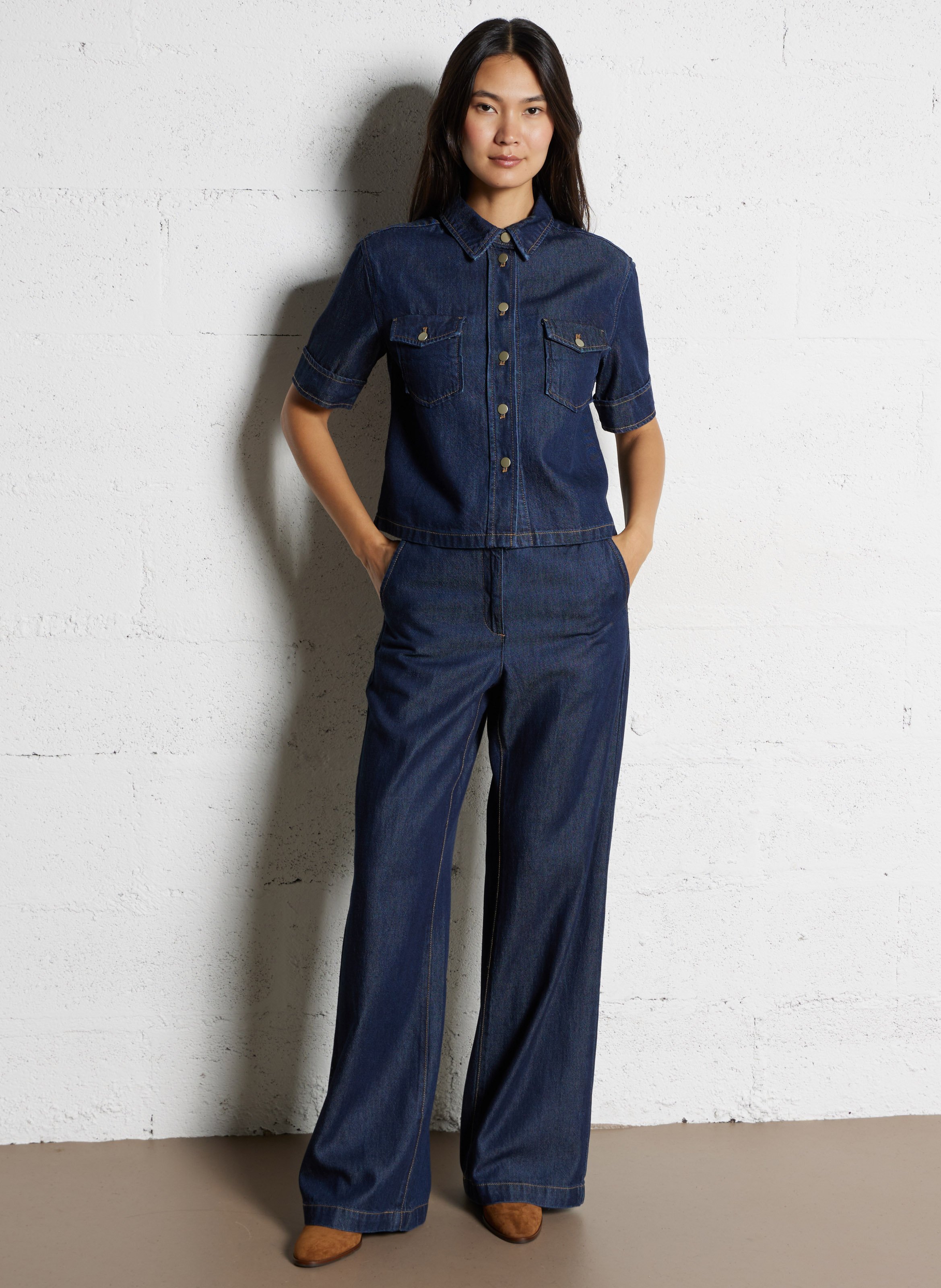 Chelsea heeled ankle boots in suede leather BOCAGE Brown