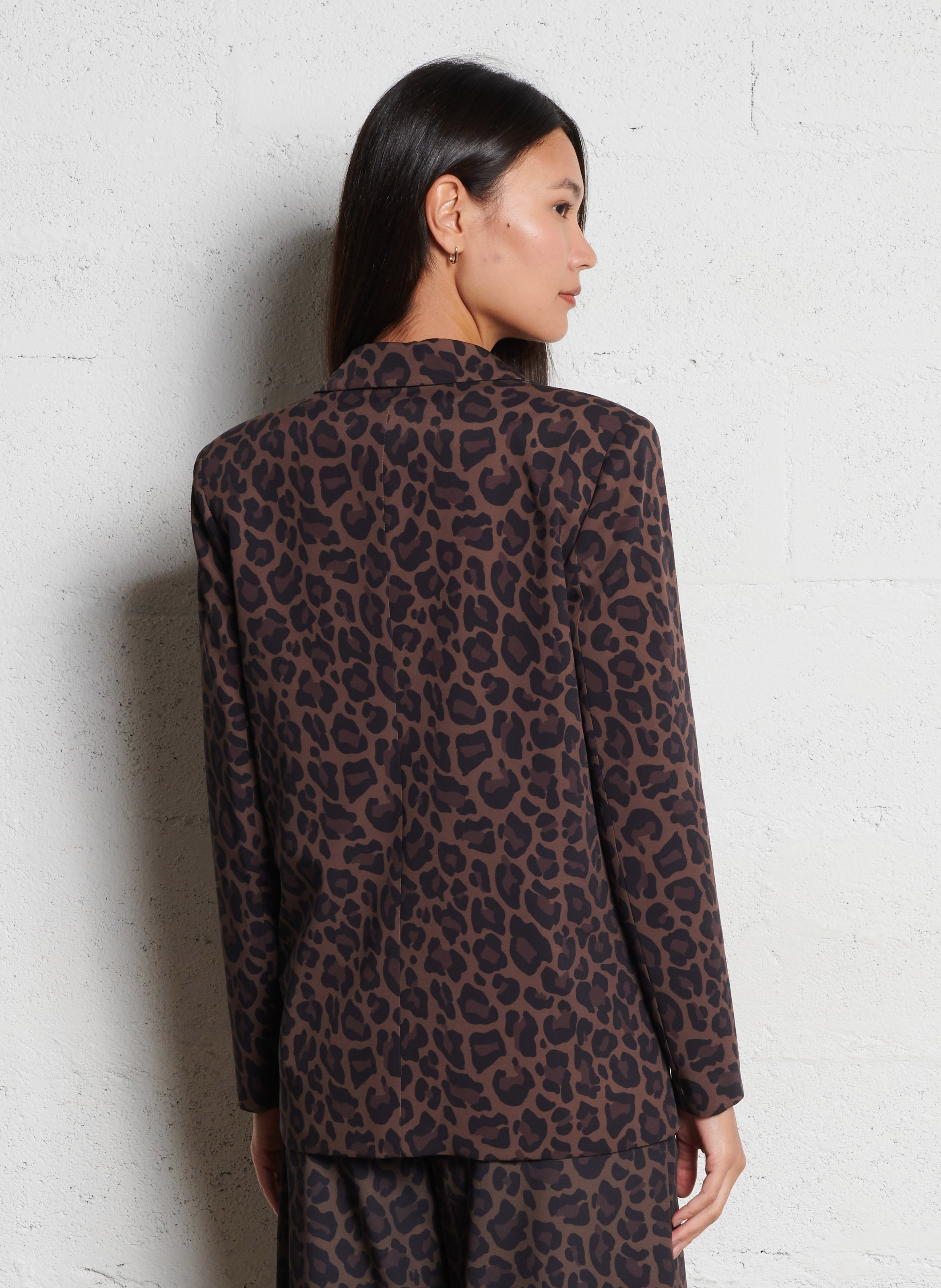 Veste col tailleur imprimée IMPERIAL Marron