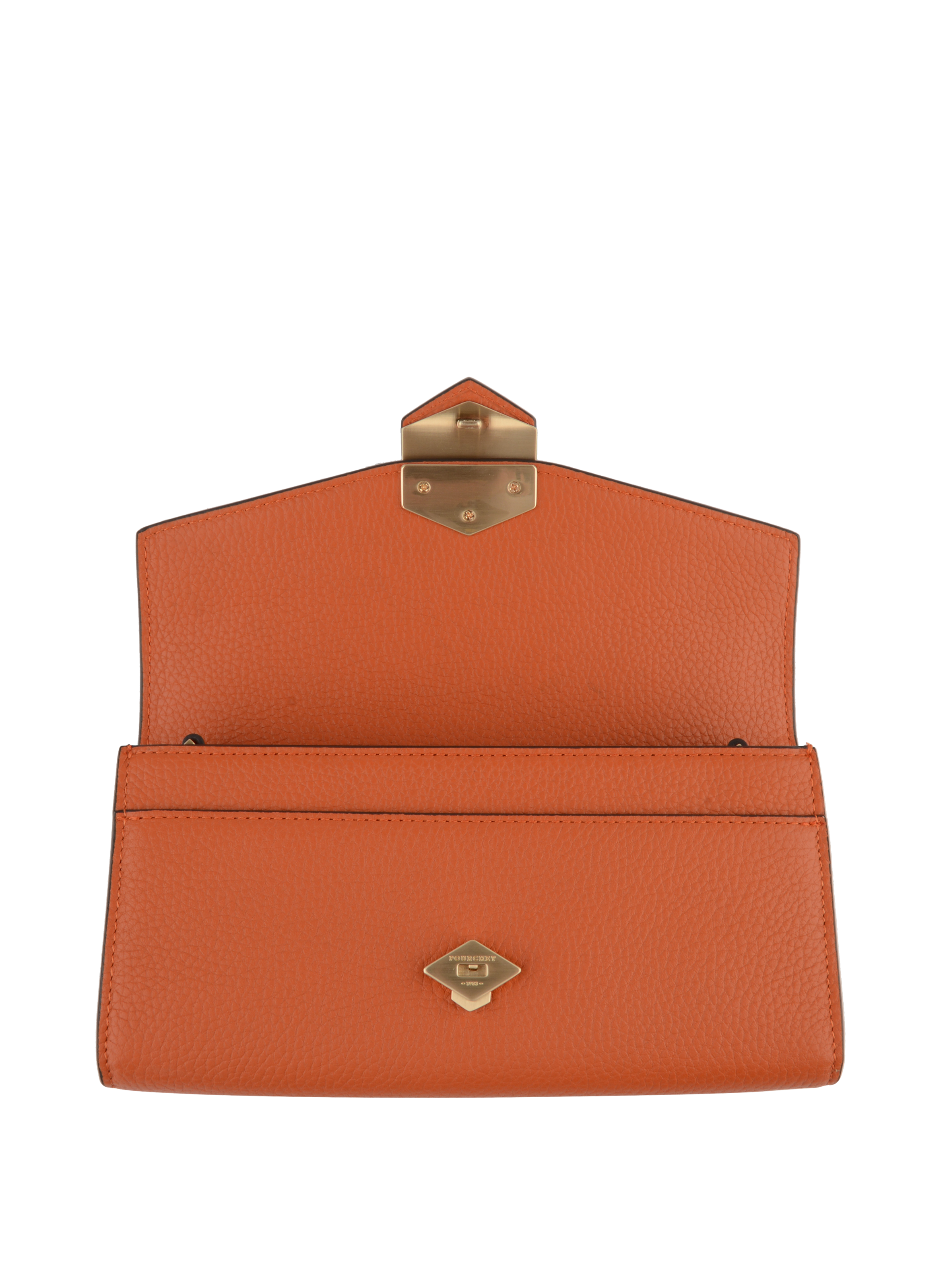 Clutch - cowhide leather POURCHET Orange