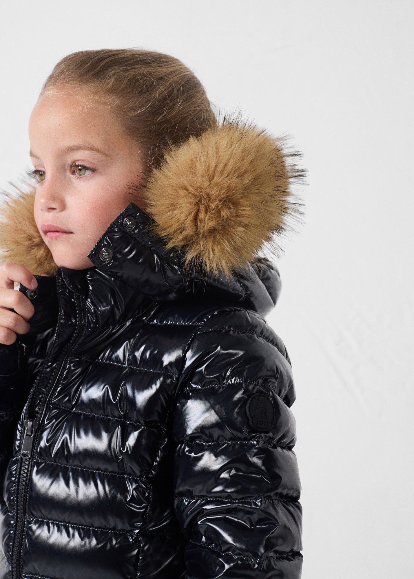 Olympe lacquered child's down jacket for extreme cold JOTT Black
