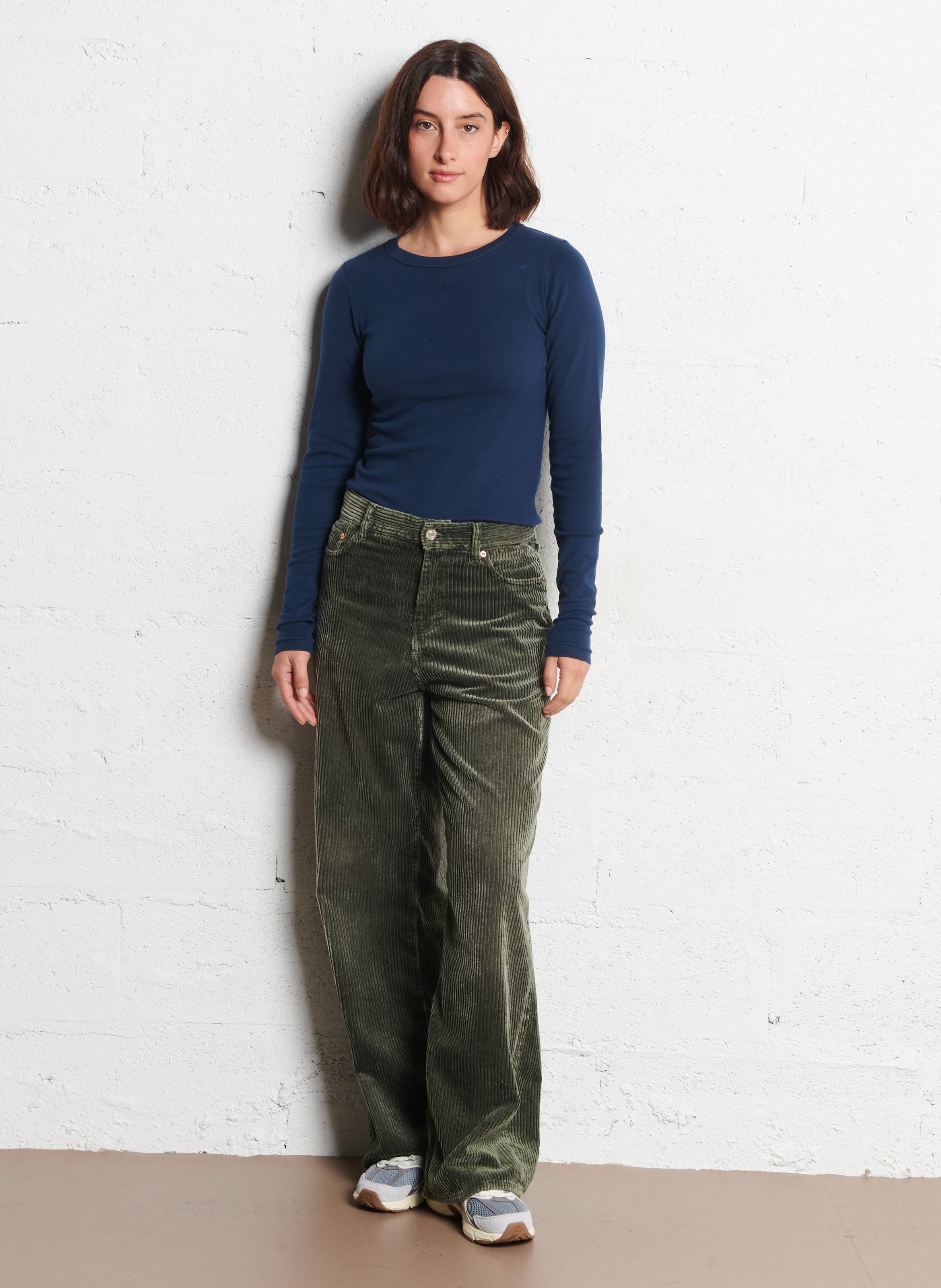 Gestreept T-shirt in marinelook met lange mouwen BELLEROSE Blauw