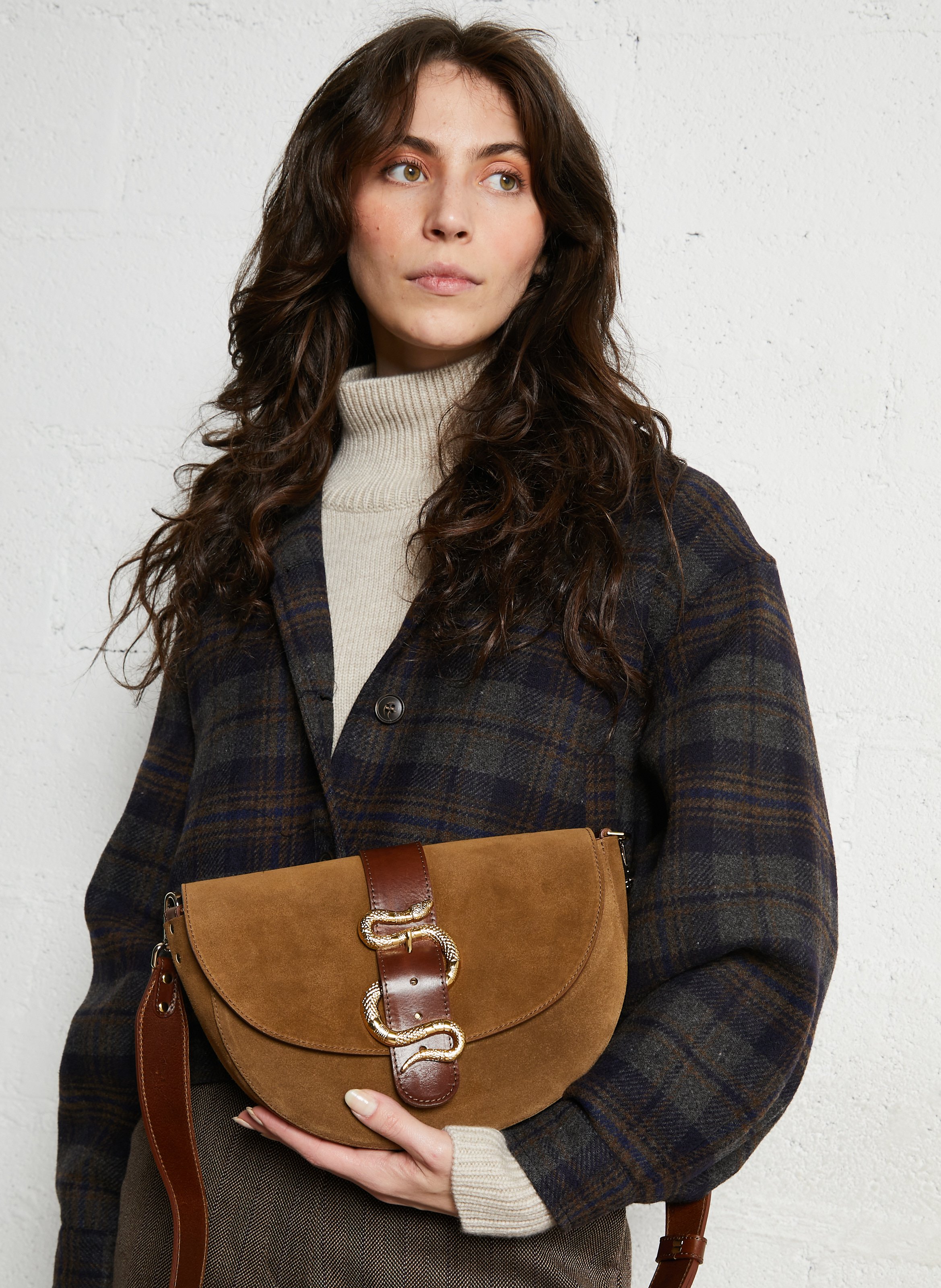 Leren schoudertas HERBERT FRERE SOEUR Bruin