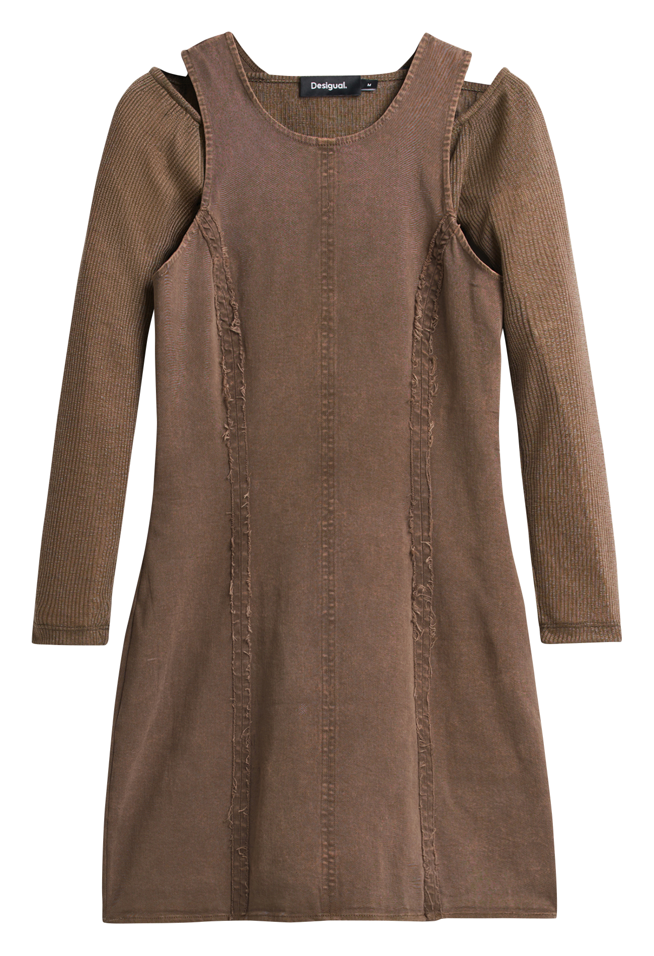 Robe courte combinée en jean DESIGUAL Marron