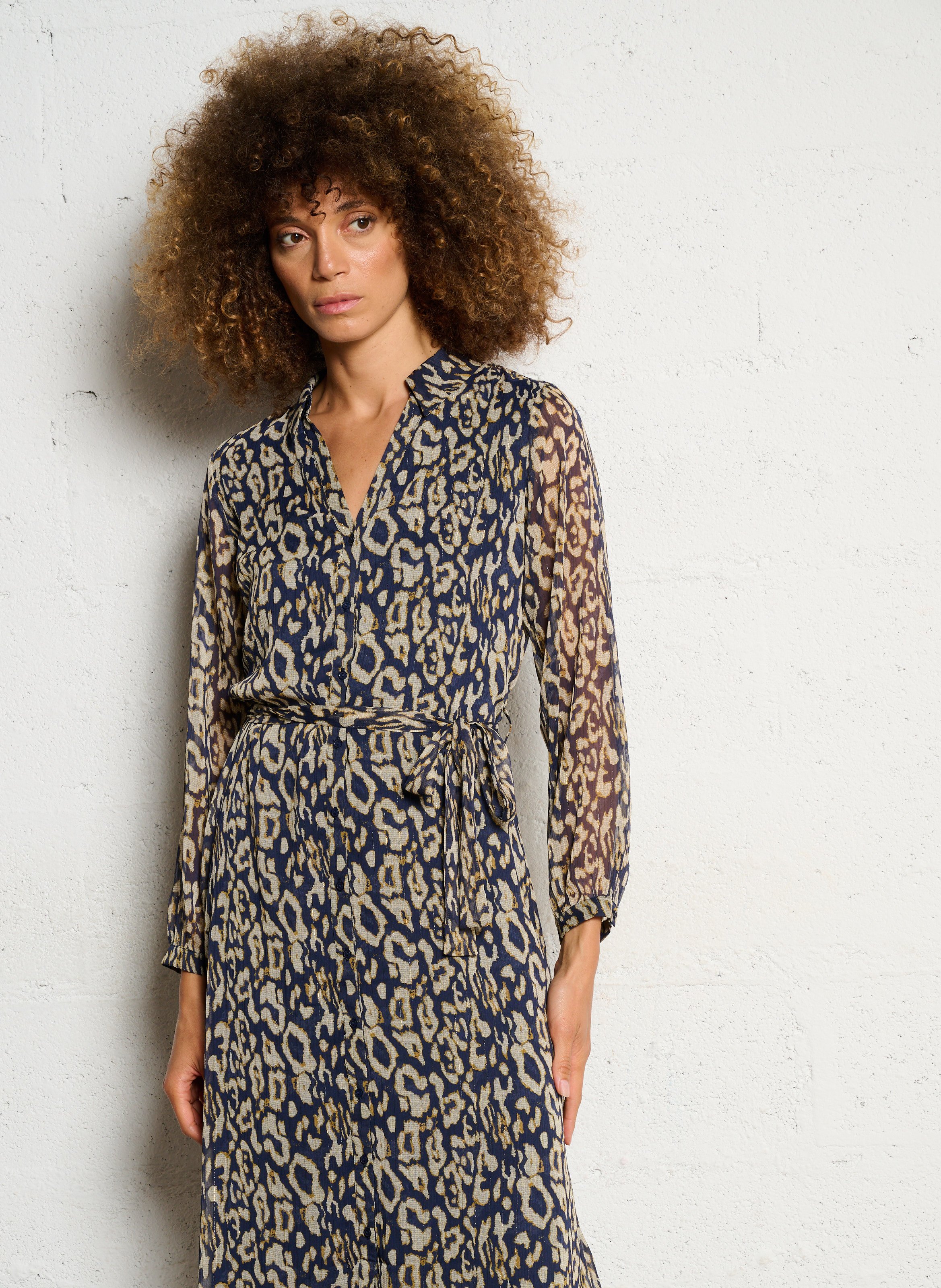 Robe midi imprimée SUD EXPRESS Bleu