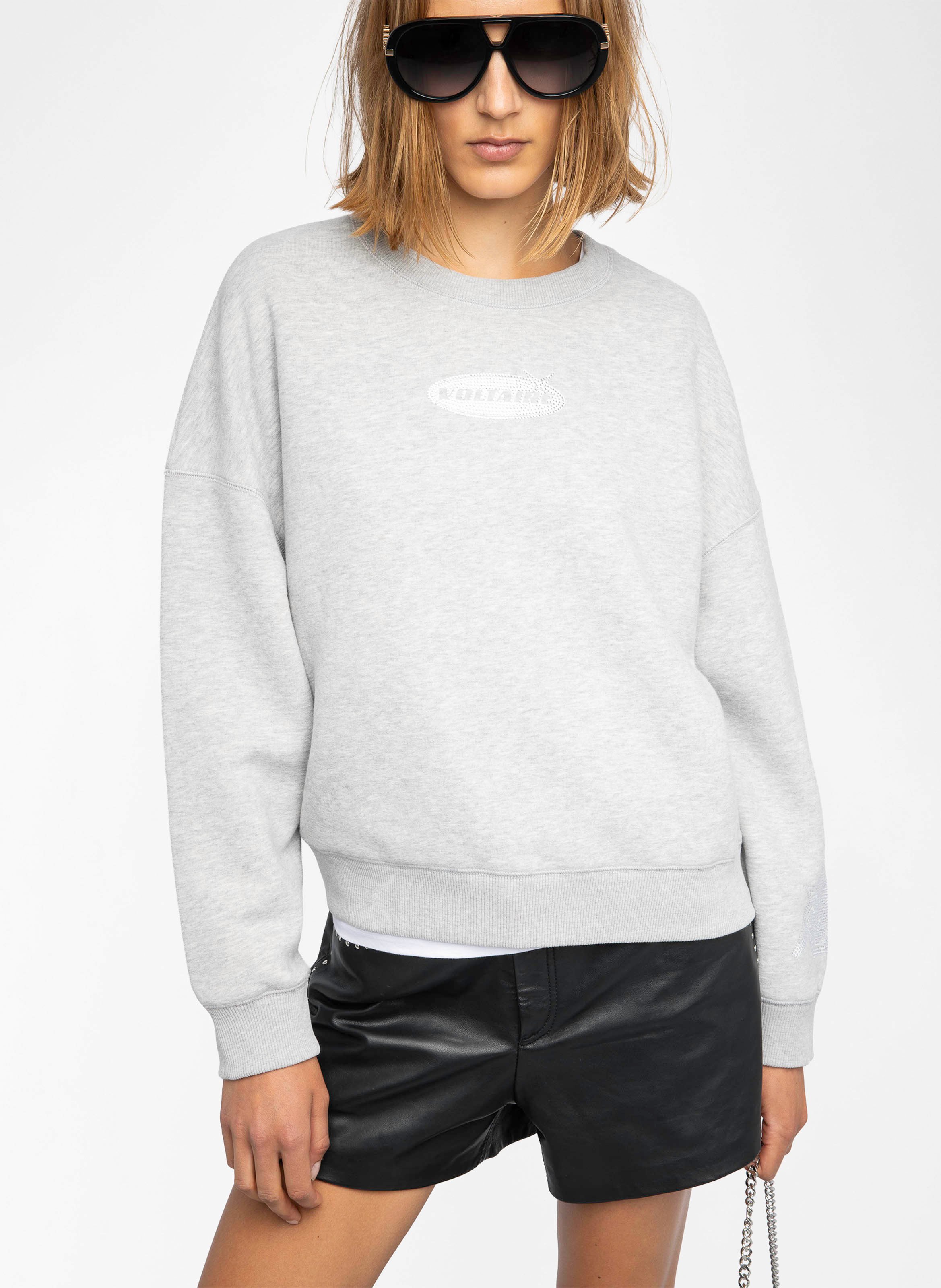 Sweatshirt col rond en coton mélangé ZADIG&VOLTAIRE Gris