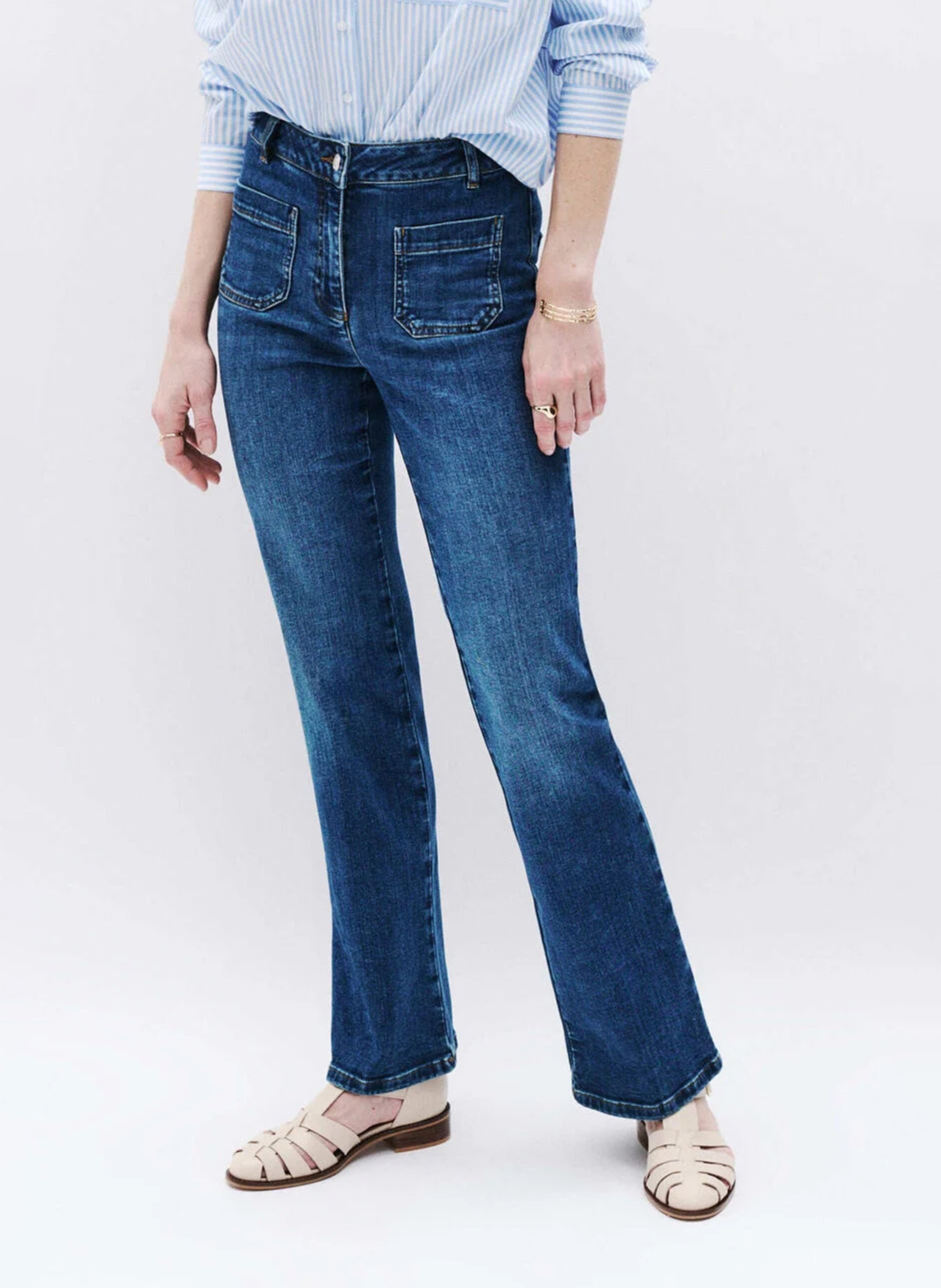 Flared cotton-blend jeans CAROLL Blue