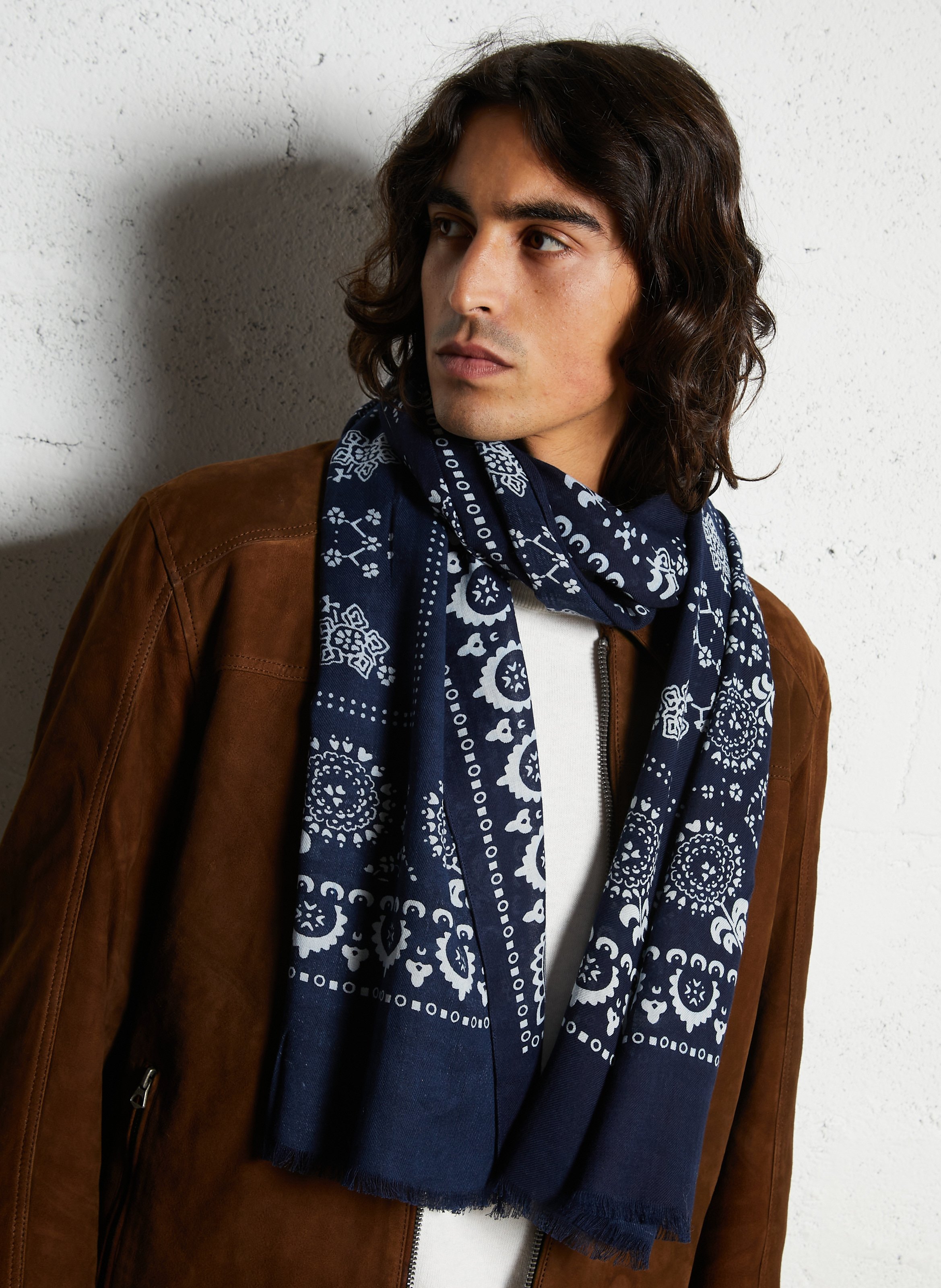 Tuch aus Baumwolle und Seide SAISON 1865 Blau