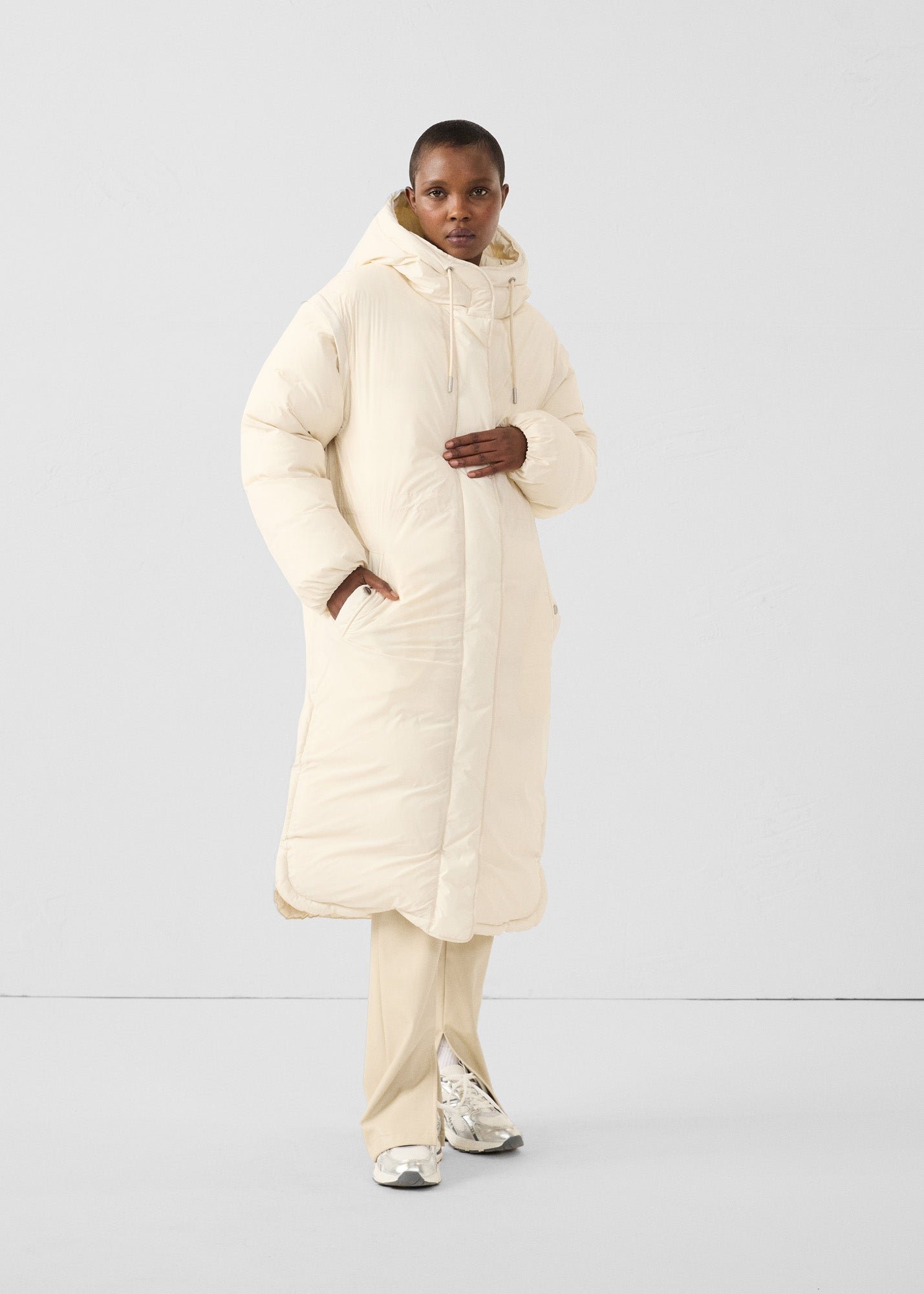 Long stretch padded coat for extreme cold - Brooke JOTT White