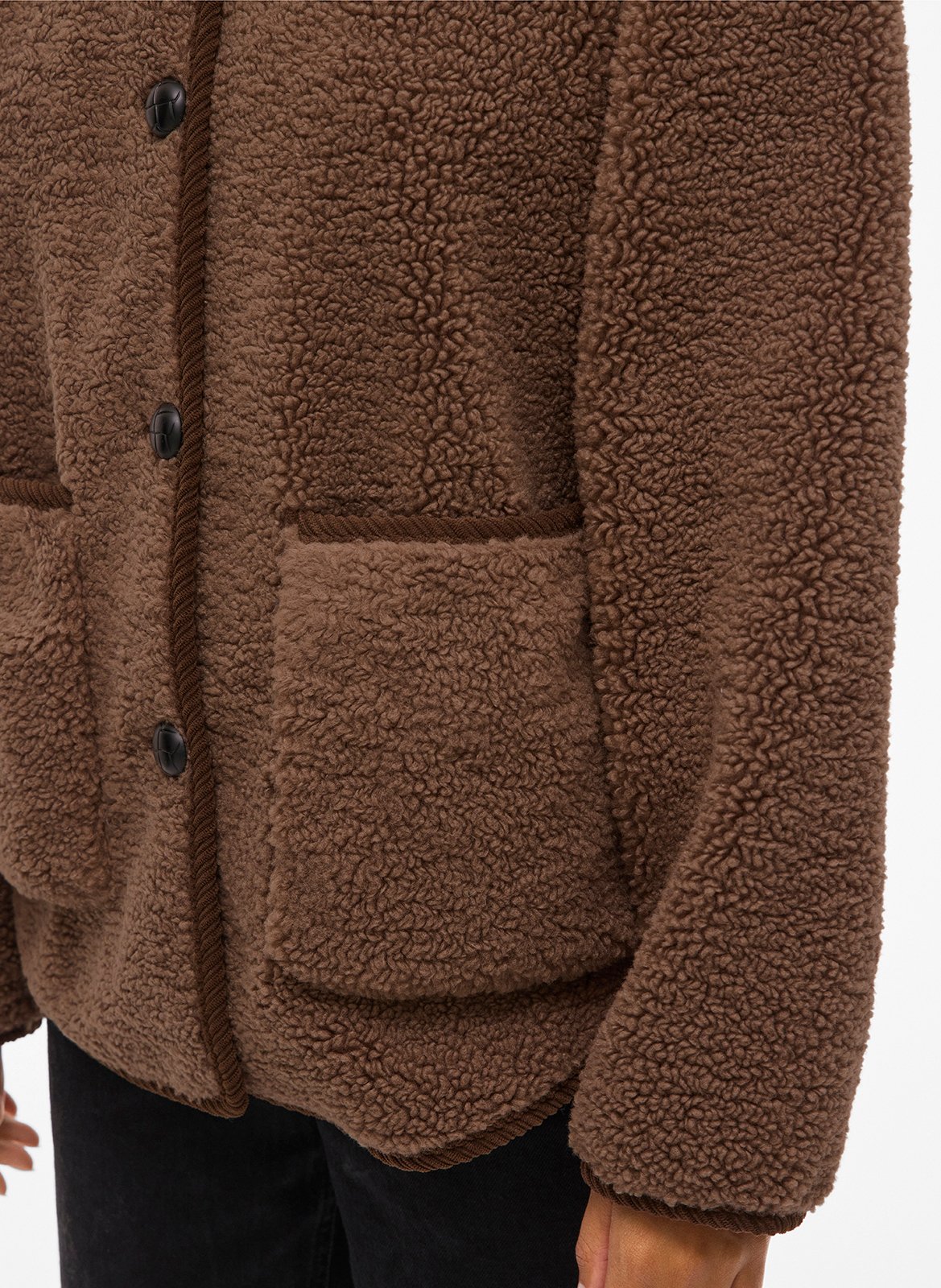 Sherpa classic-collar jacket VILA Brown