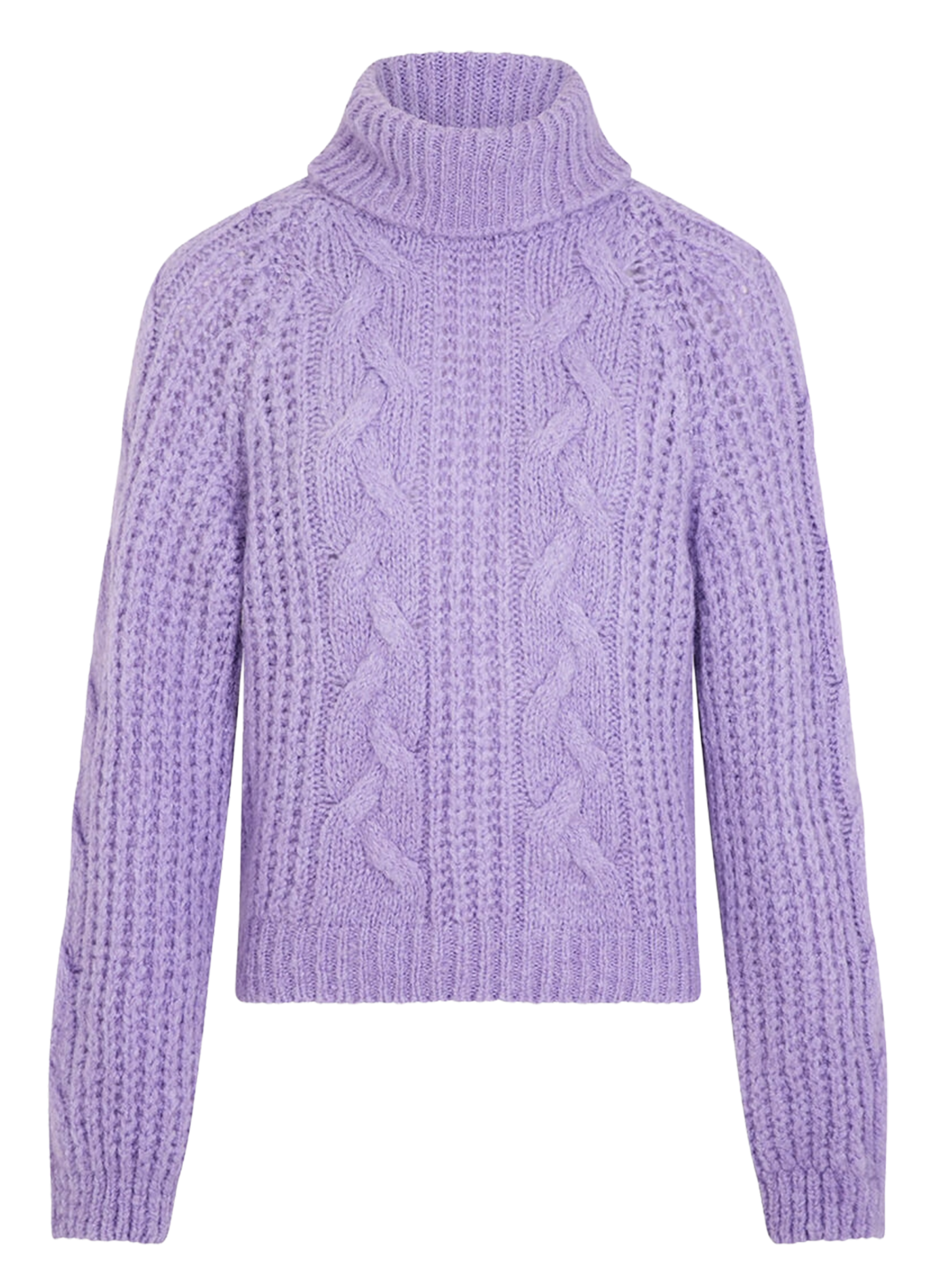 Pull droit col roulé en maille MORGAN Violet