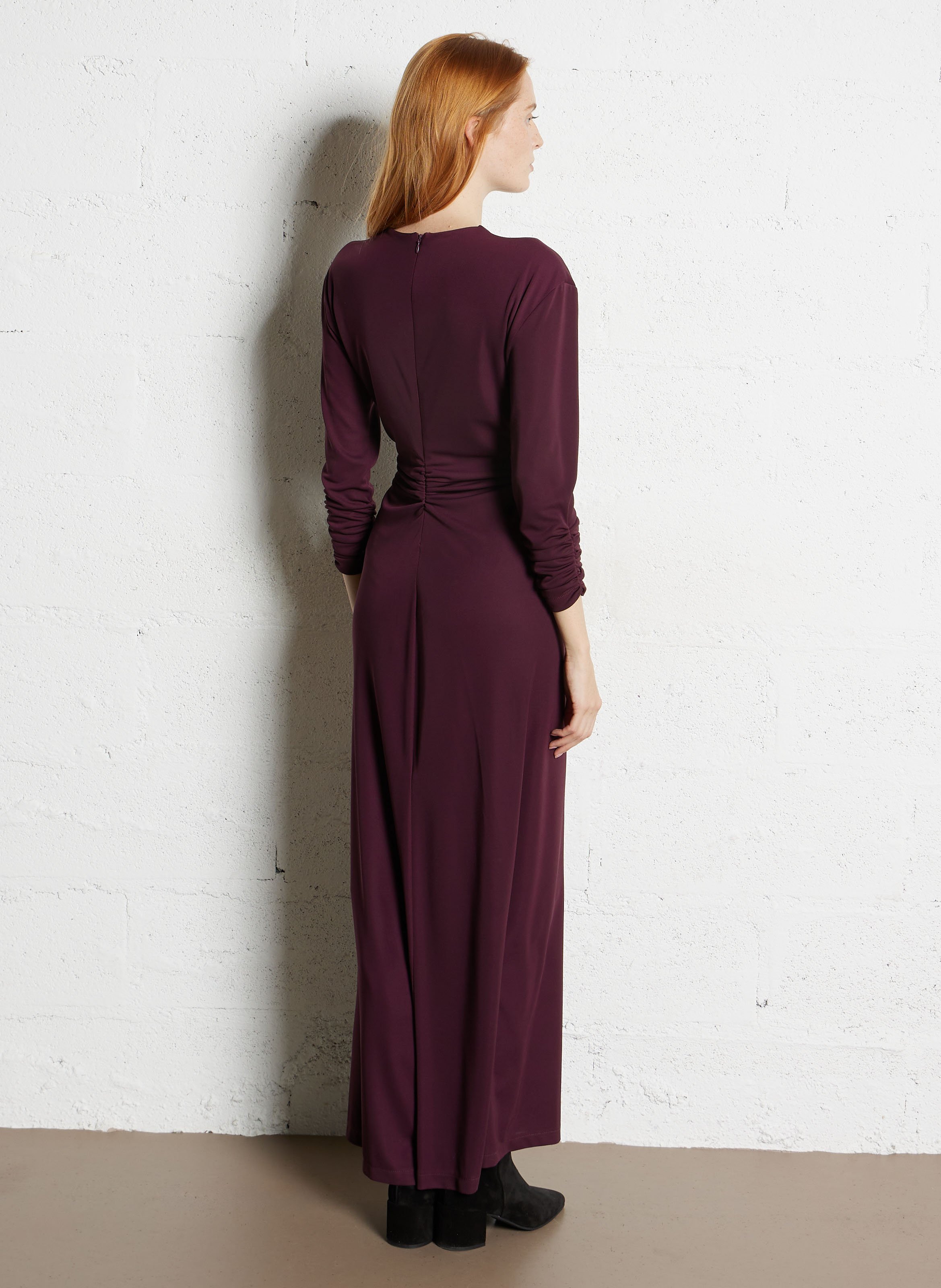 Robe longue drappée col v  IMPERIAL Violet