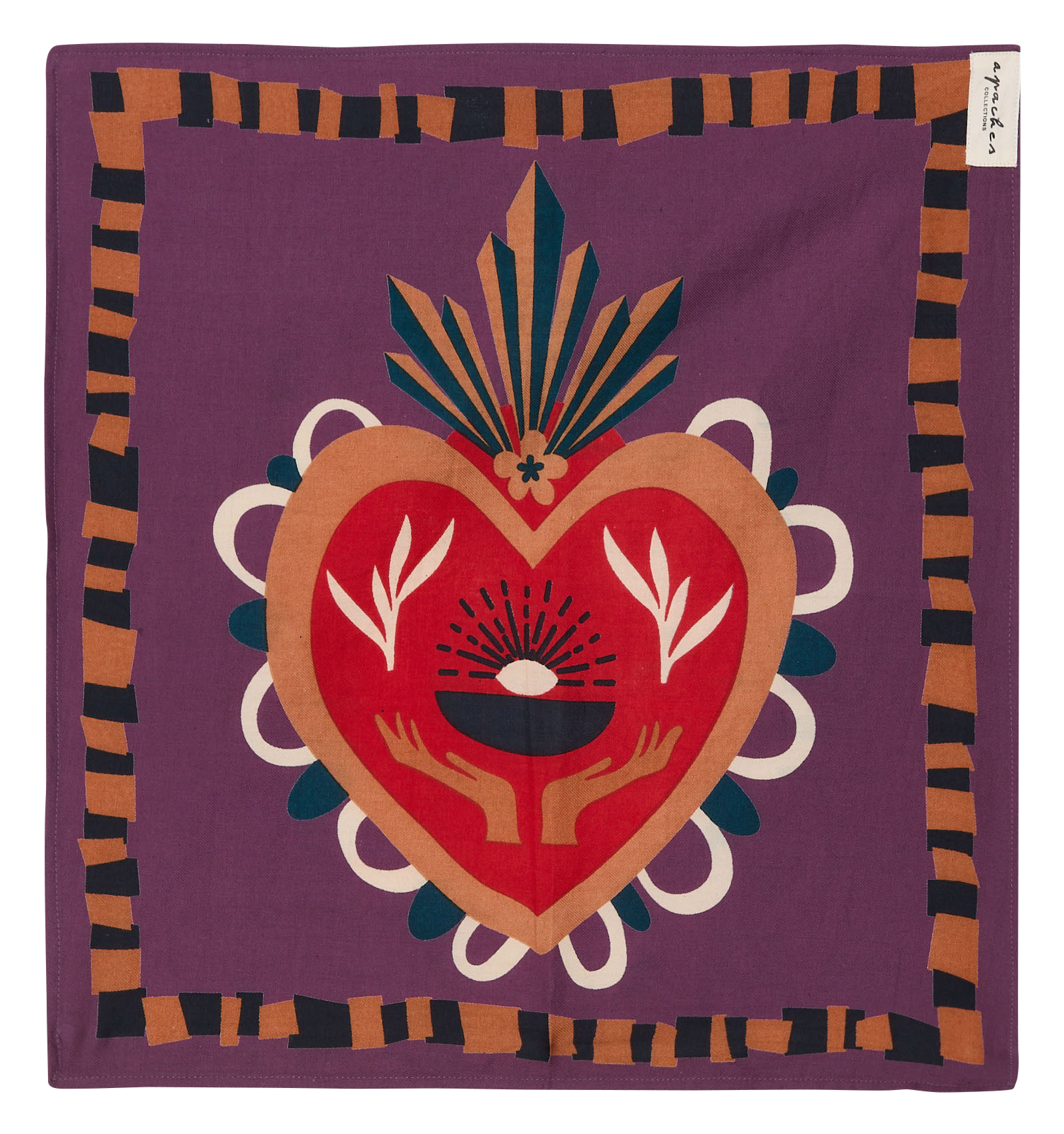 Foulard imprimé en coton APACHES COLLECTIONS Beige