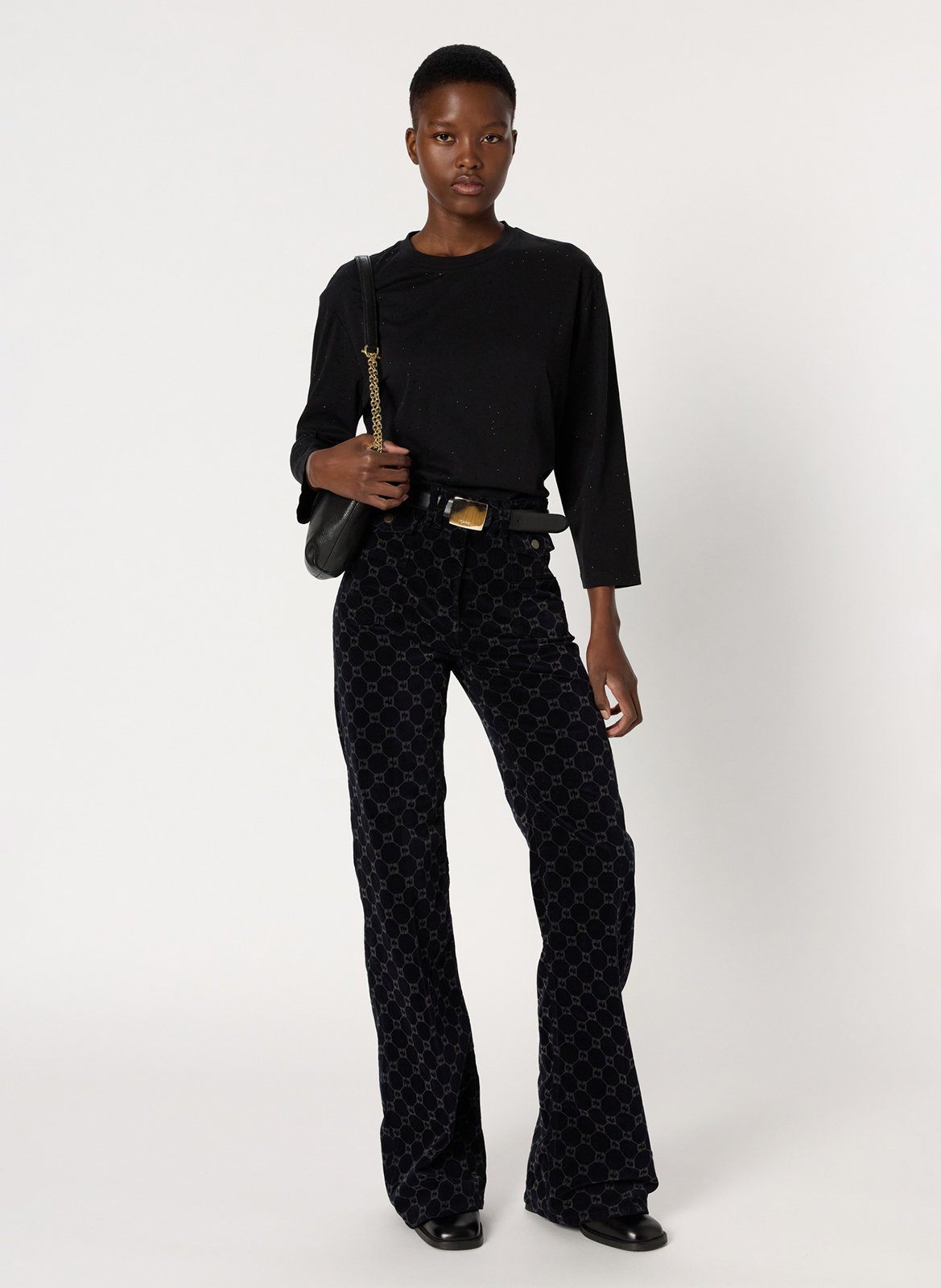 Tee-shirt col rond en coton GERARD DAREL Noir