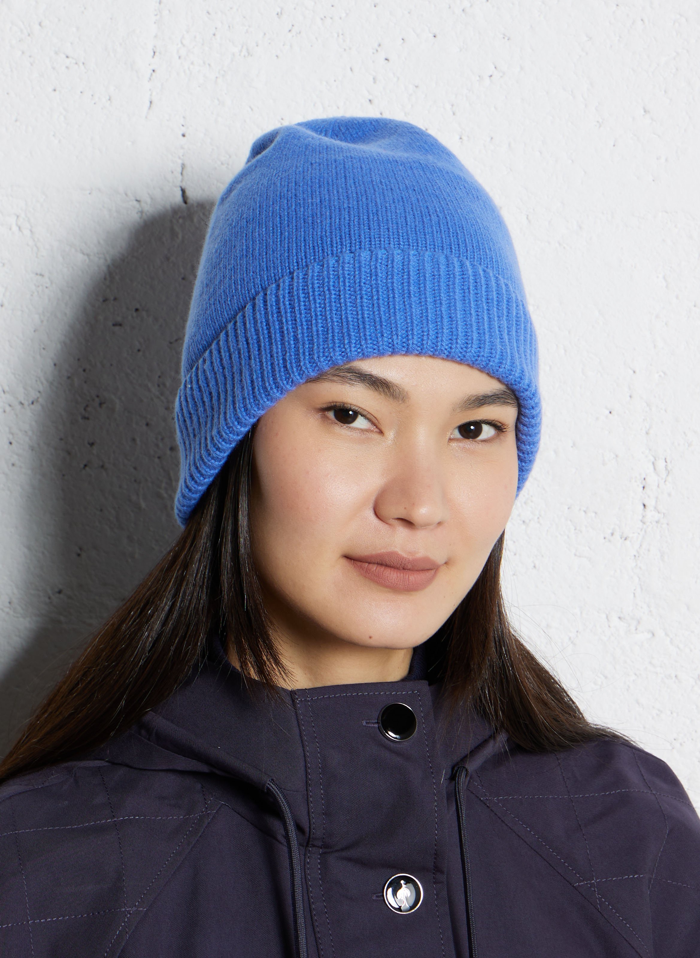 Bonnet uni en cachemire CEZEMBRE Bleu