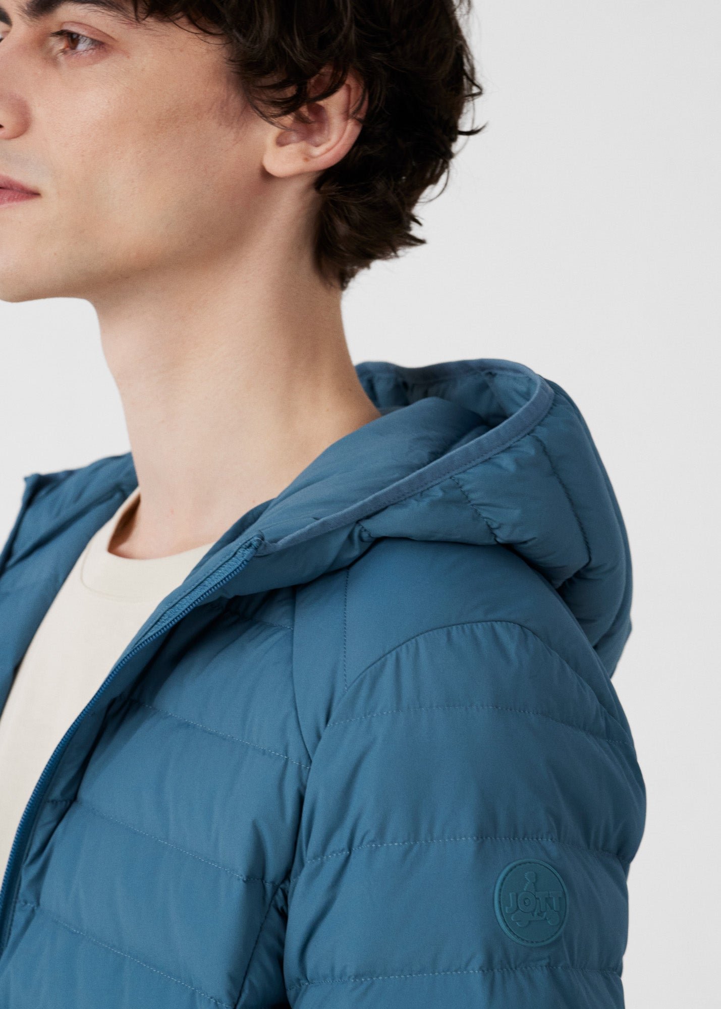 Frantz Stretch Lightweight Hooded Puffer Coat JOTT Blue