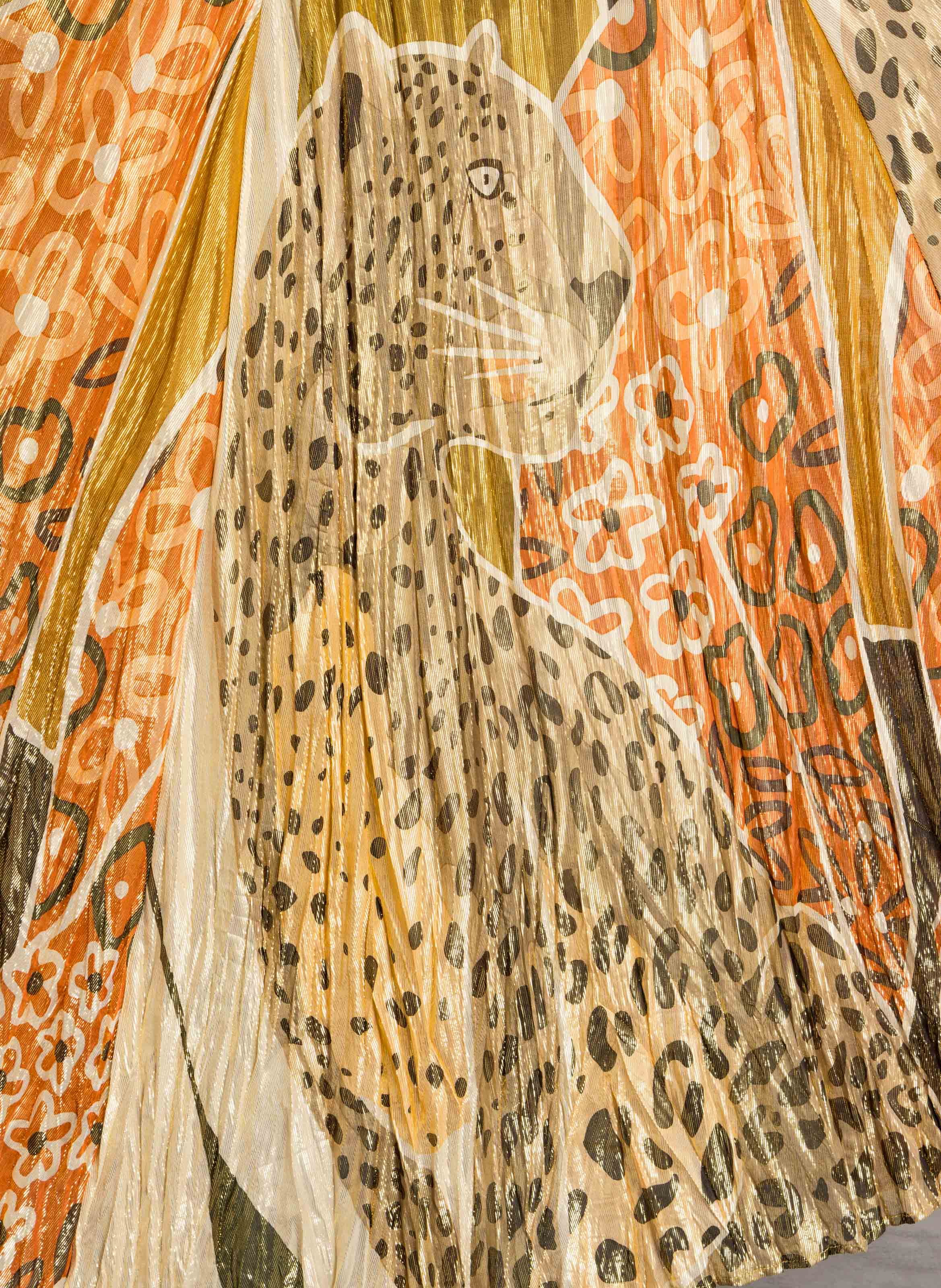 Halflange jurk met plooien en tie-dye-print MES DEMOISELLES Veelkleurig