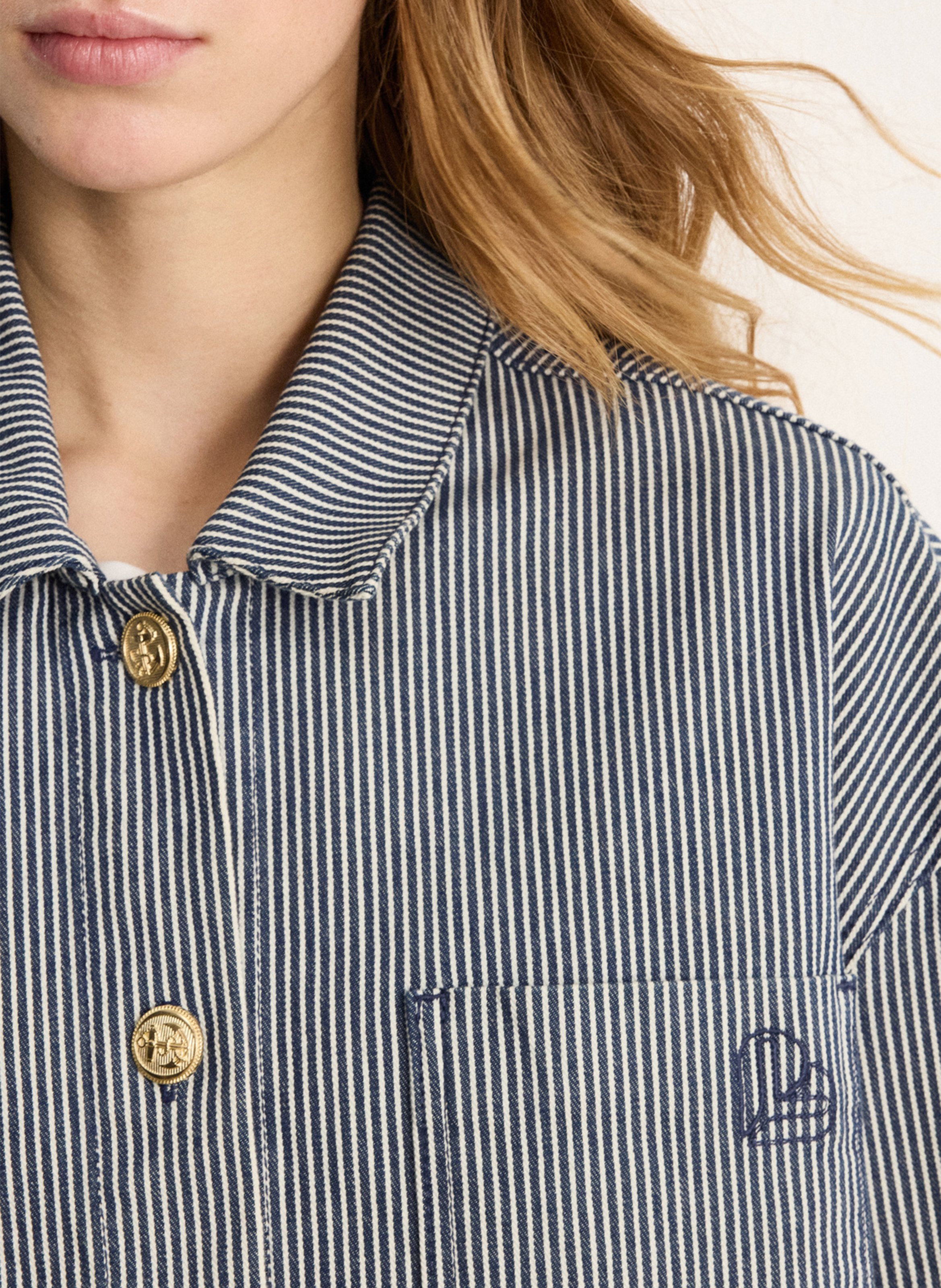 Loose-fit cotton-blend overshirt PABLO Blue