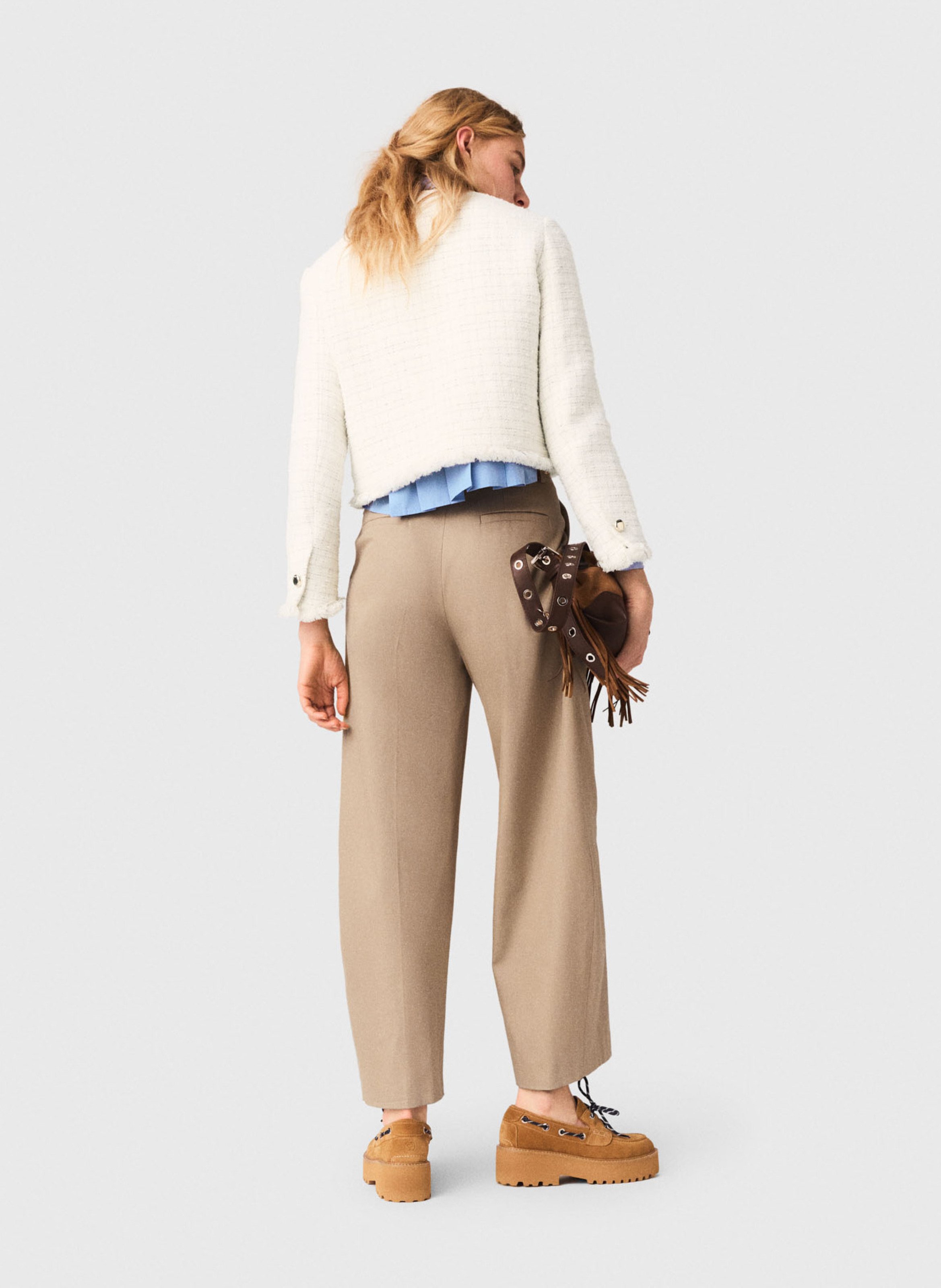 Cotton-blend jacket with Victorian collar MAJE Beige