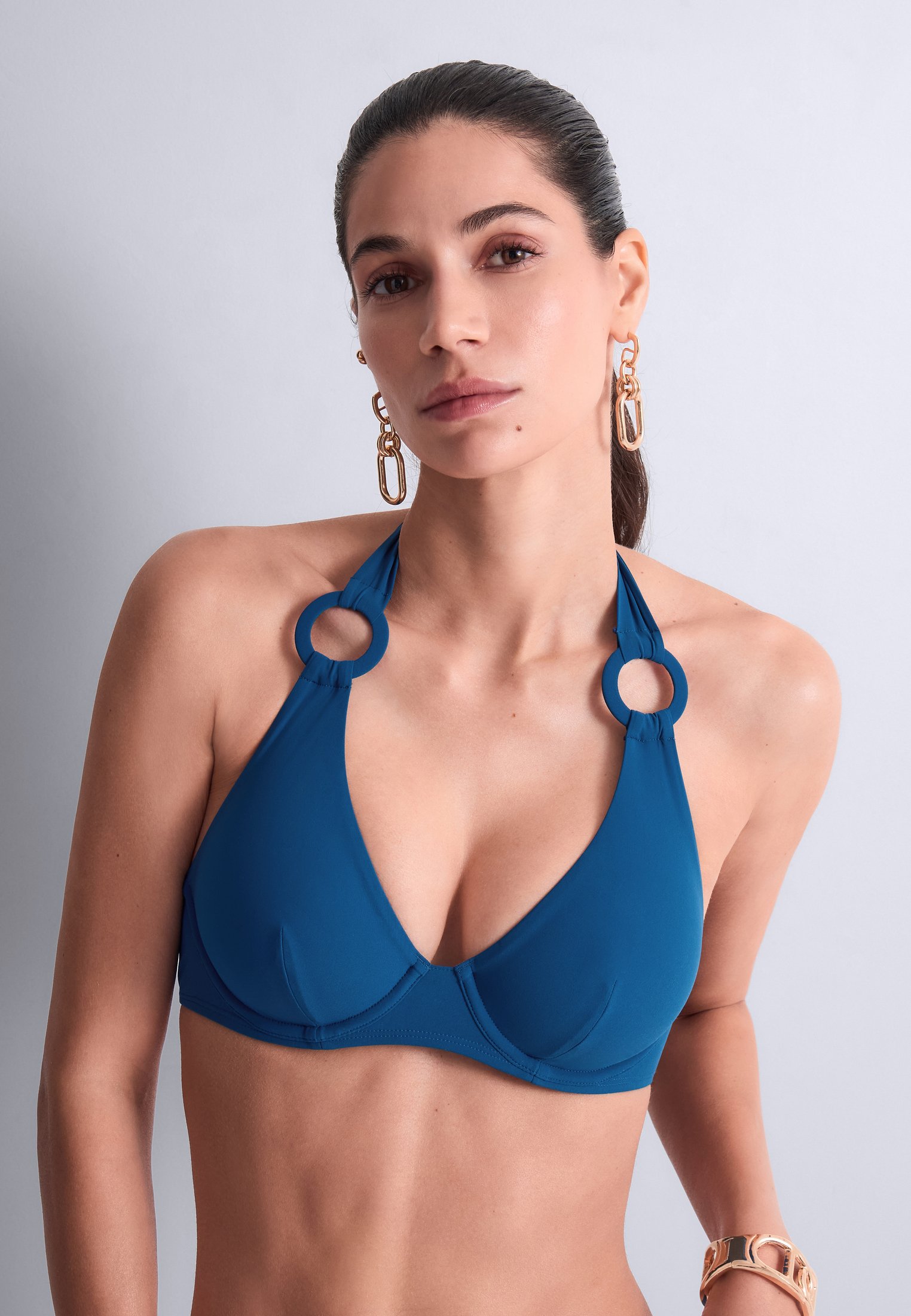 Haut de maillot de bain triangle avec armatures Bleu