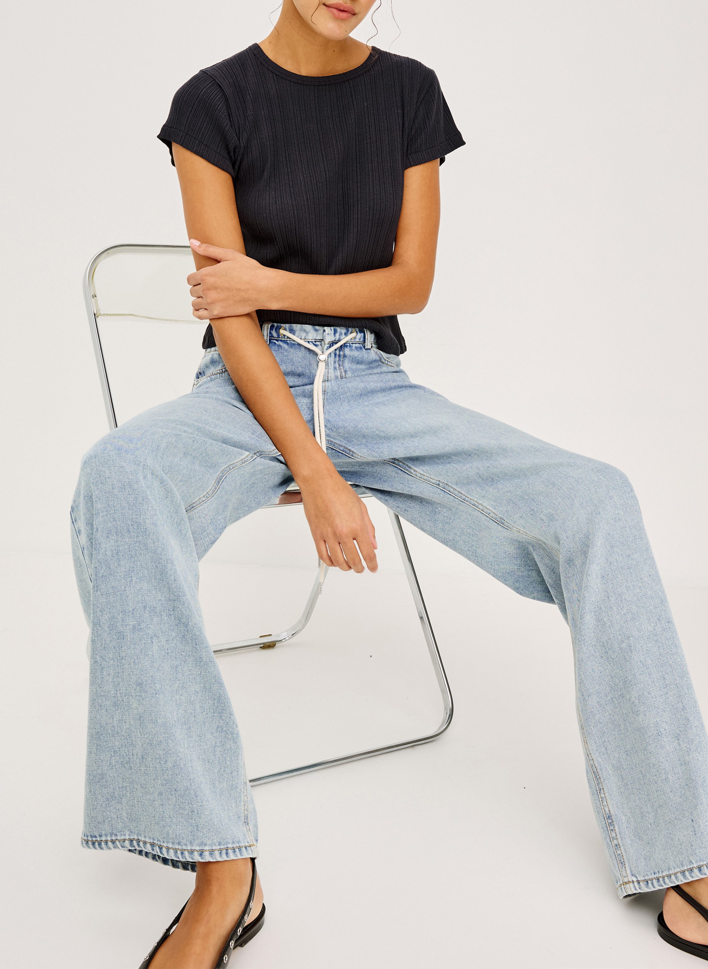 Rechte jeans - katoenblend RAILS Blauw