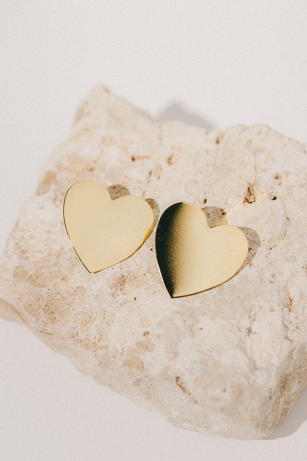 Maxi heart-shaped gold-plated stud earrings Golden