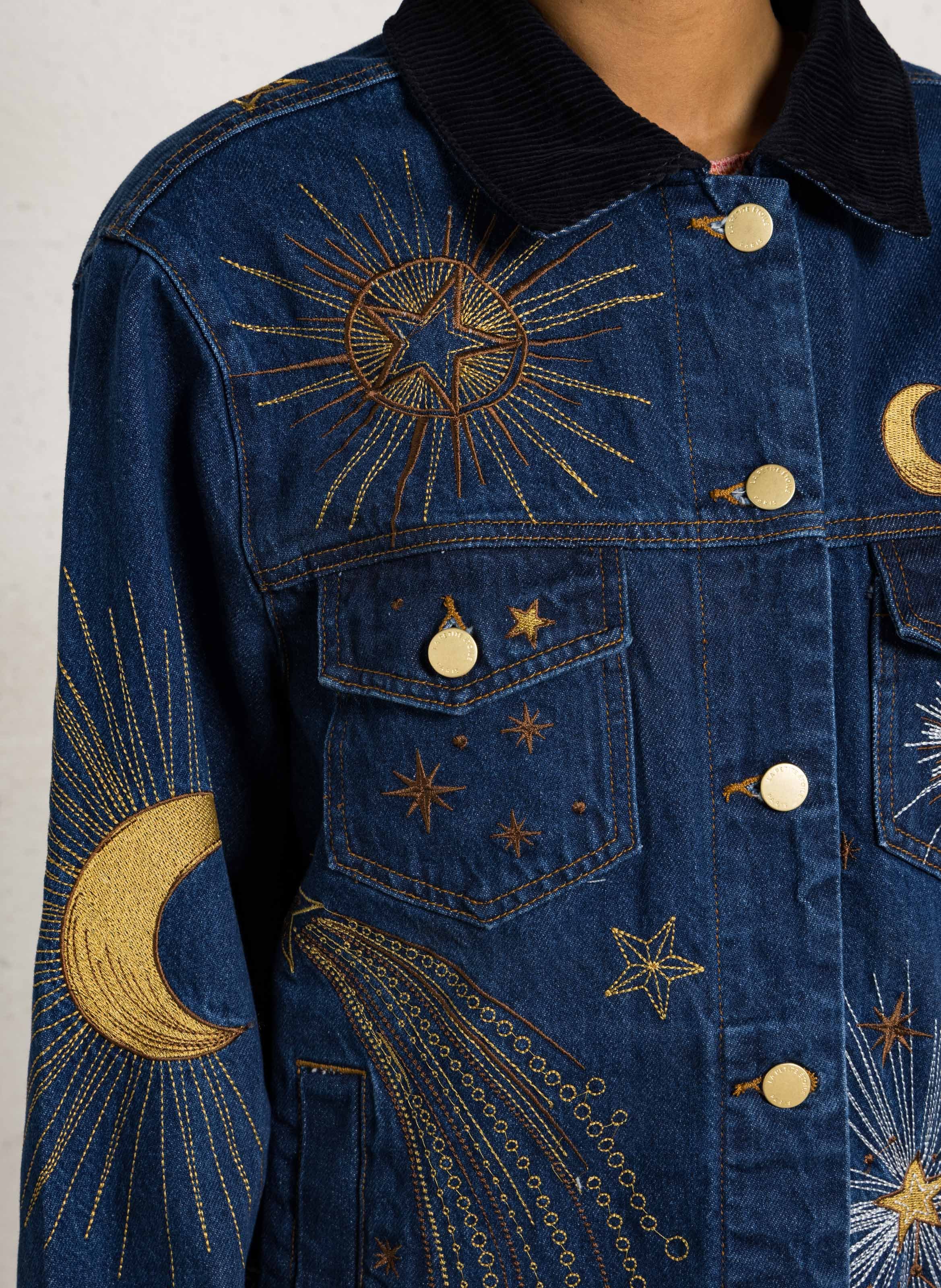 Bestickte Jeansjacke LA PETITE ETOILE Jeans ohne Waschung
