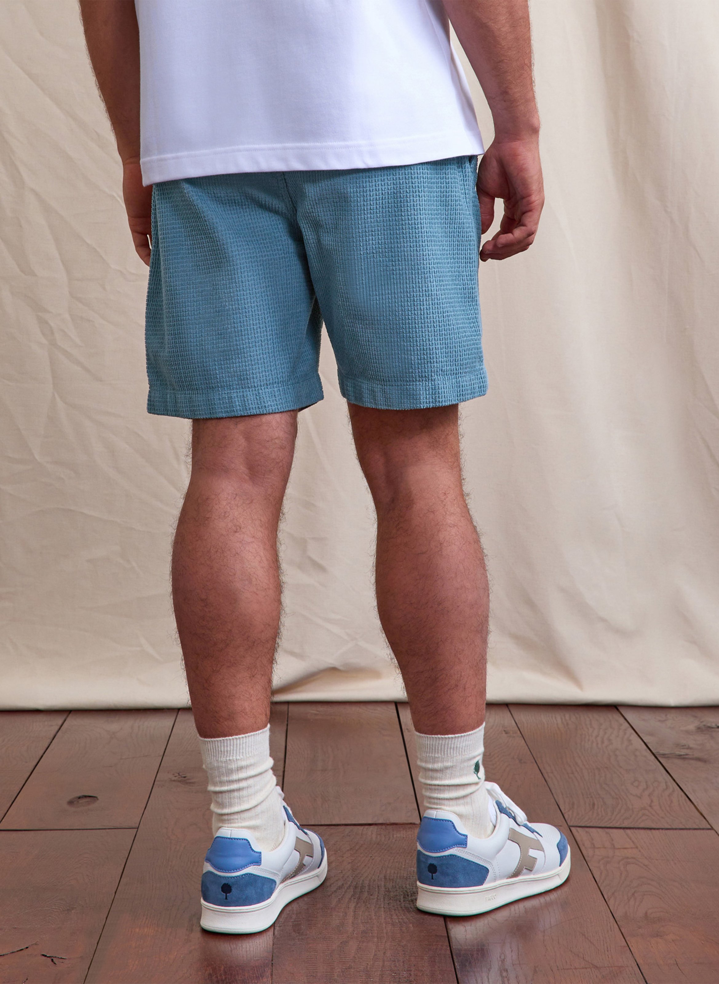Short droit en coton FAGUO Bleu