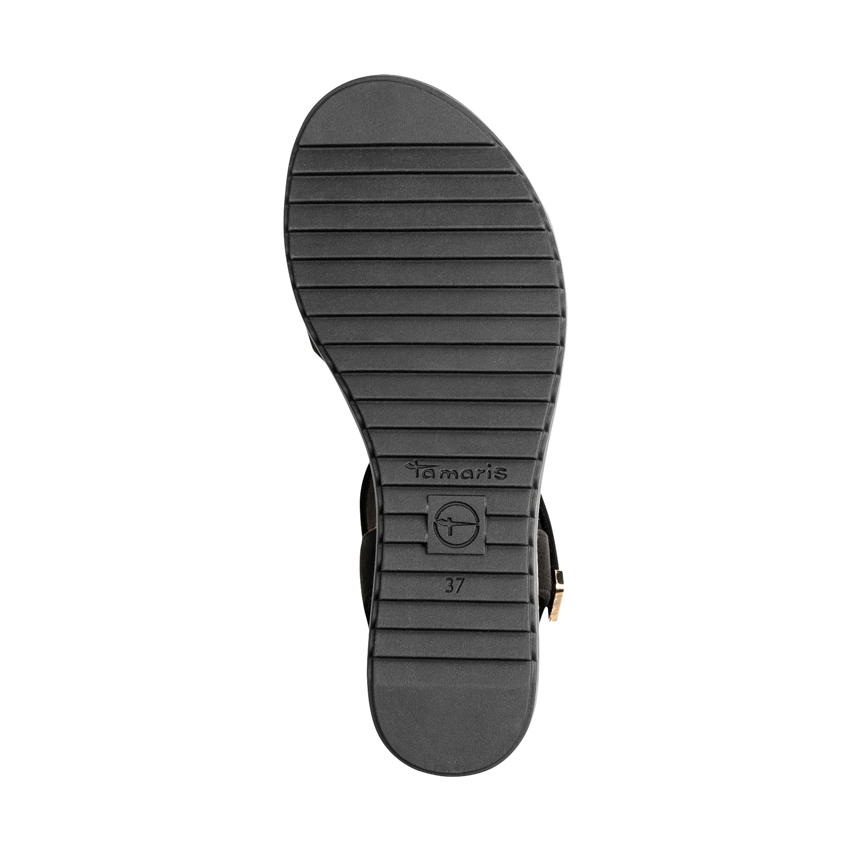 Sandales compensées à scratch TAMARIS Noir