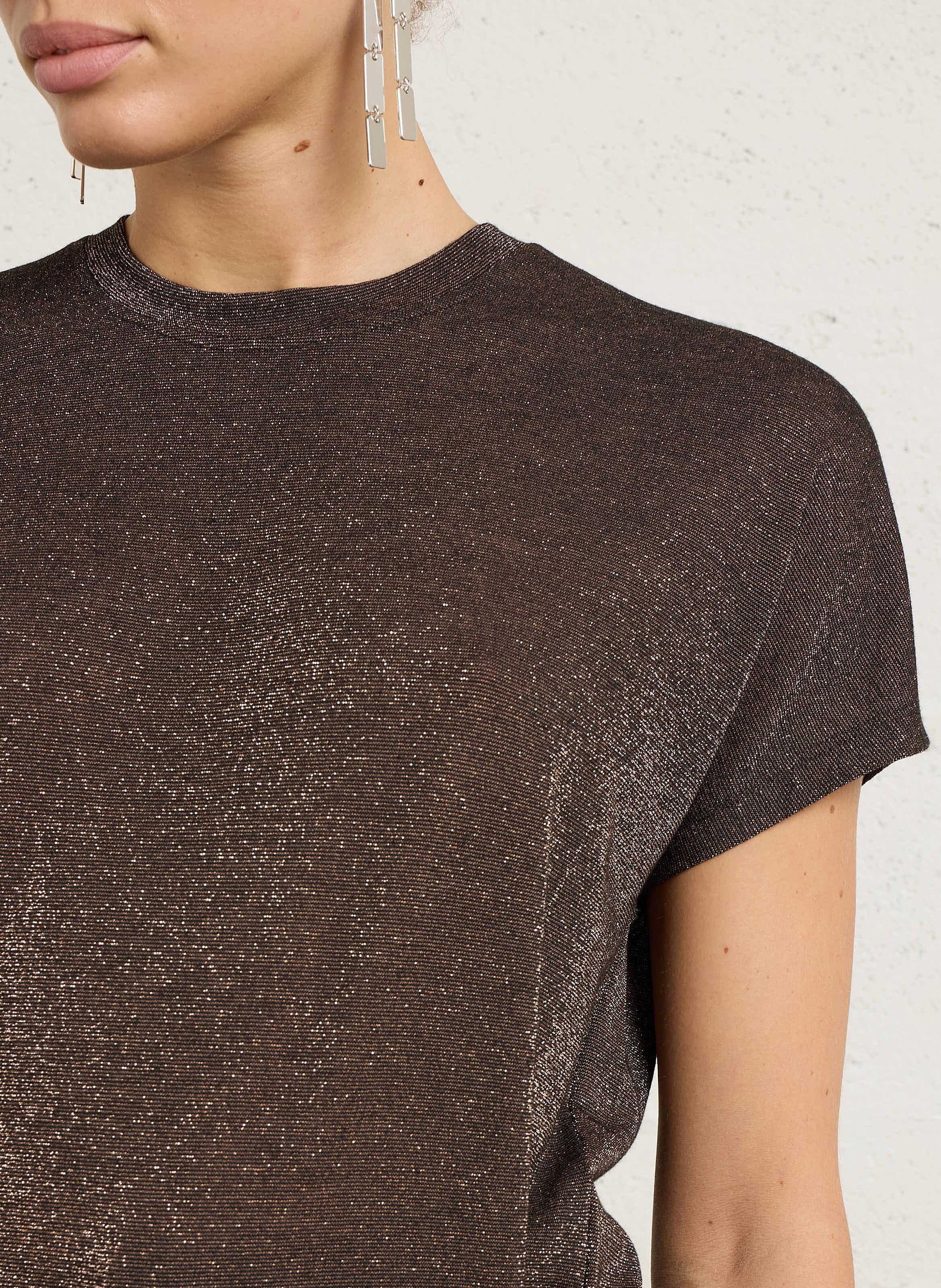 Metallic round-neck T-shirt MOMONI Plums