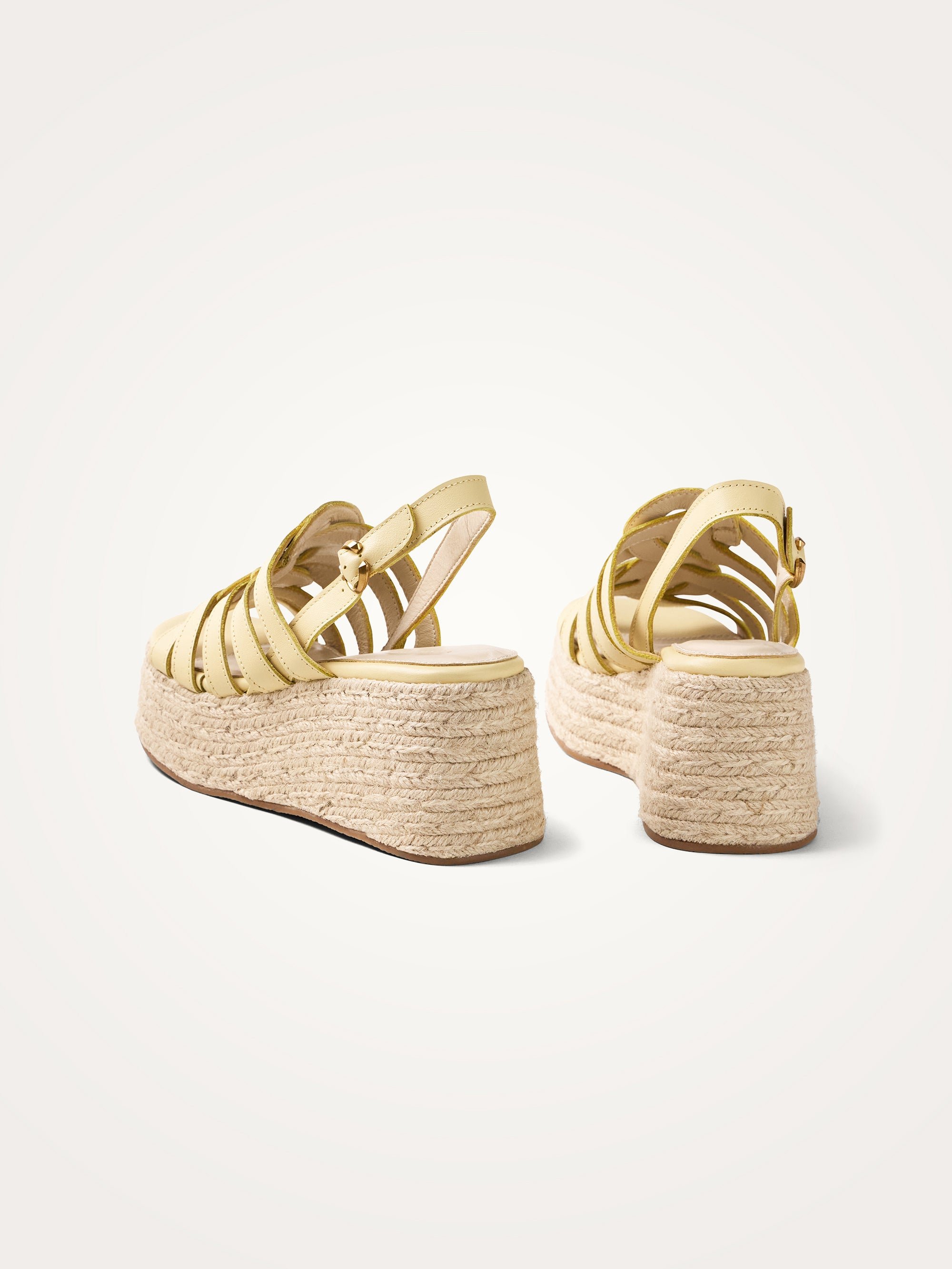 Suede multi-strap platform sandals with buckle VANESSA WU Yellow