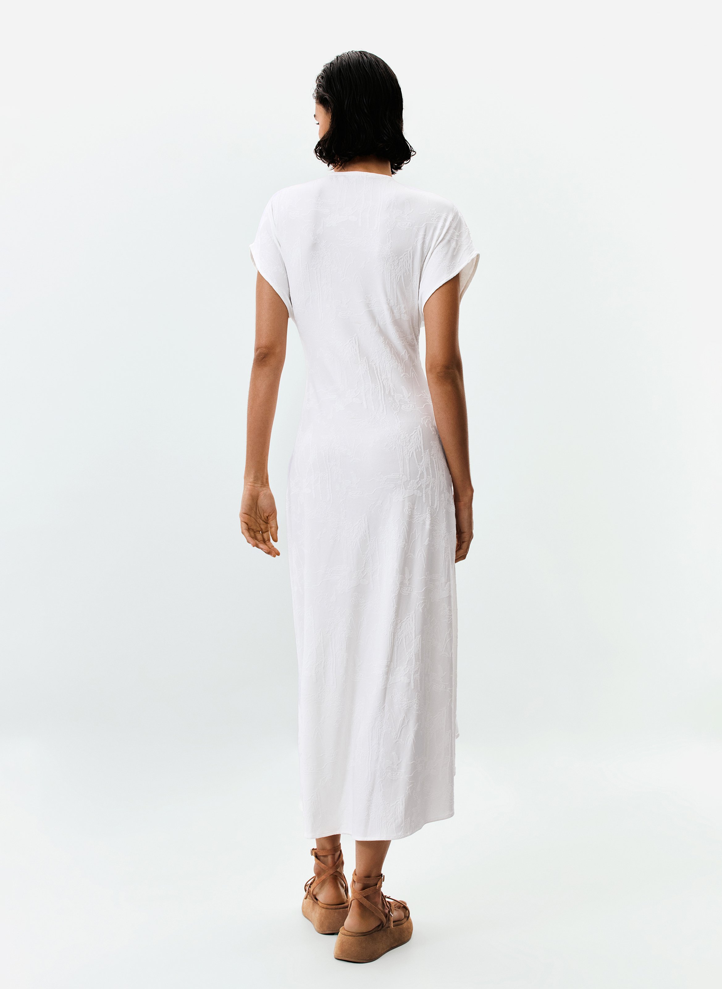 Robe midi ample DESIGUAL Blanc