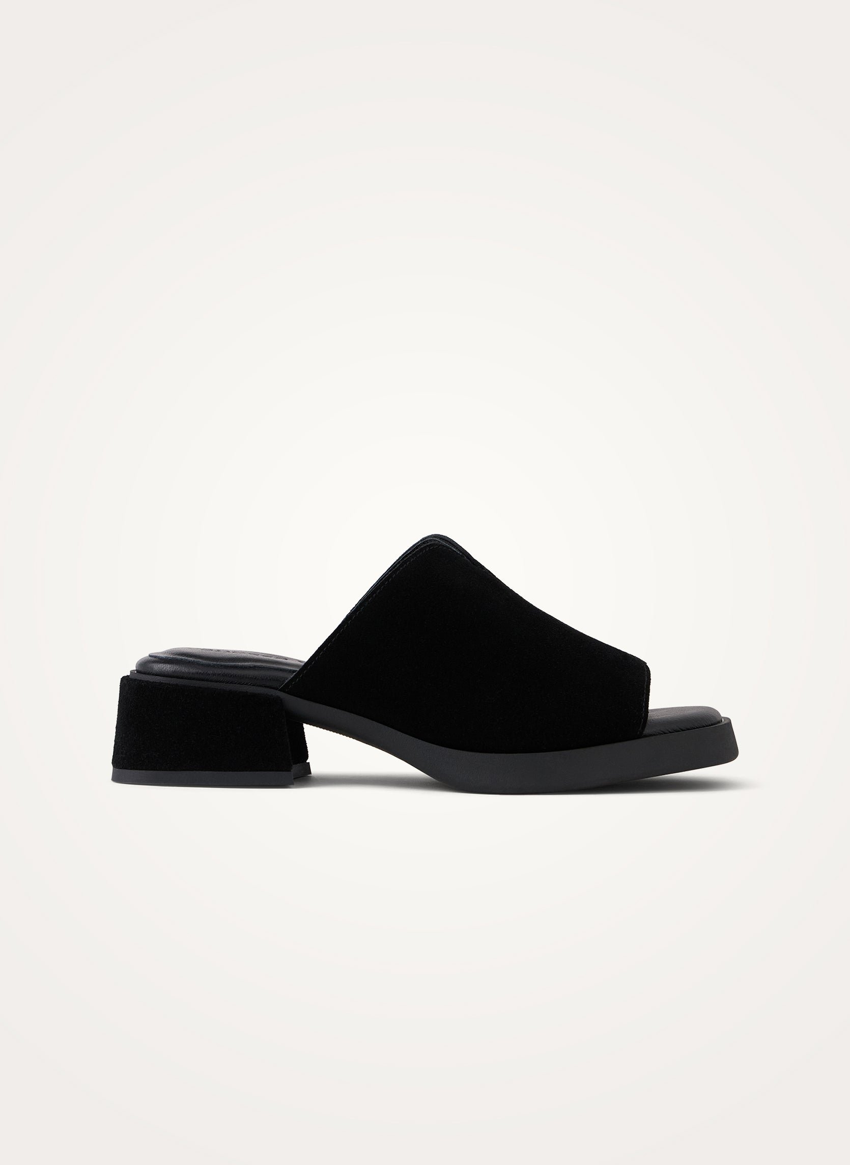 Cow print pony hair effect mules with heel VANESSA WU Black