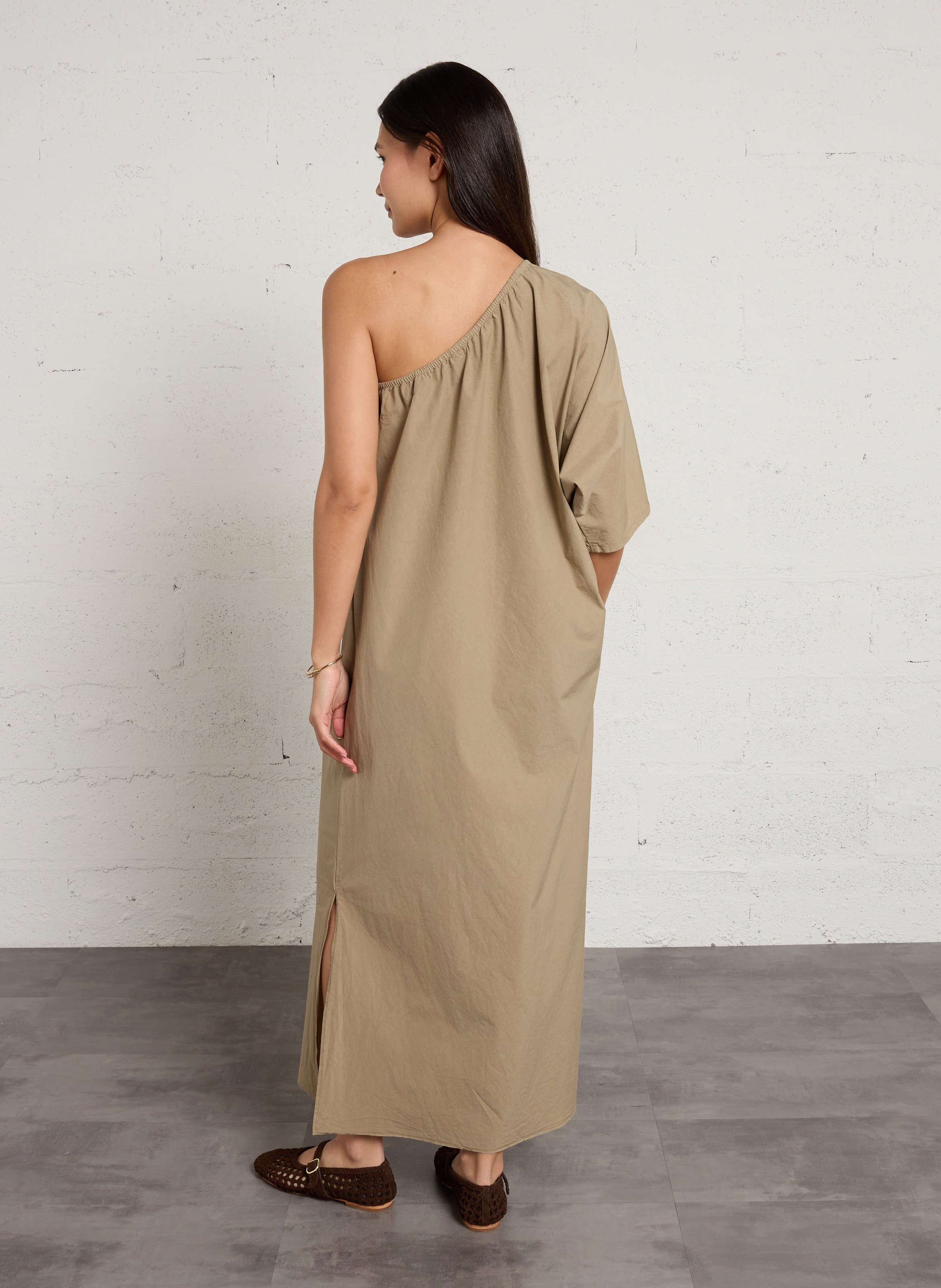 Robe asymétrique en popeline de coton MASSCOB Gris