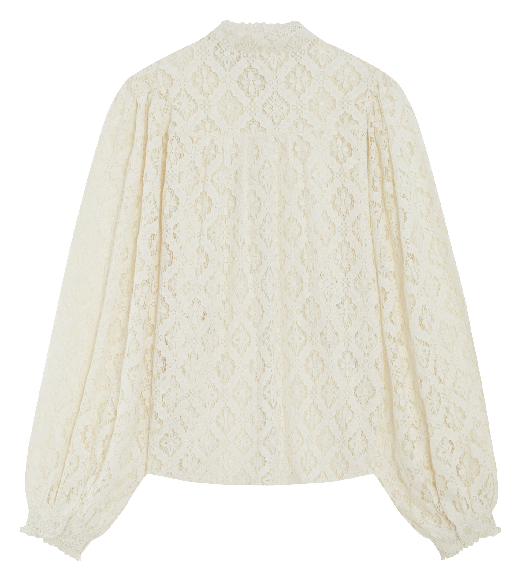 Chemise droite à dentelle GRACE ET MILA Blanc
