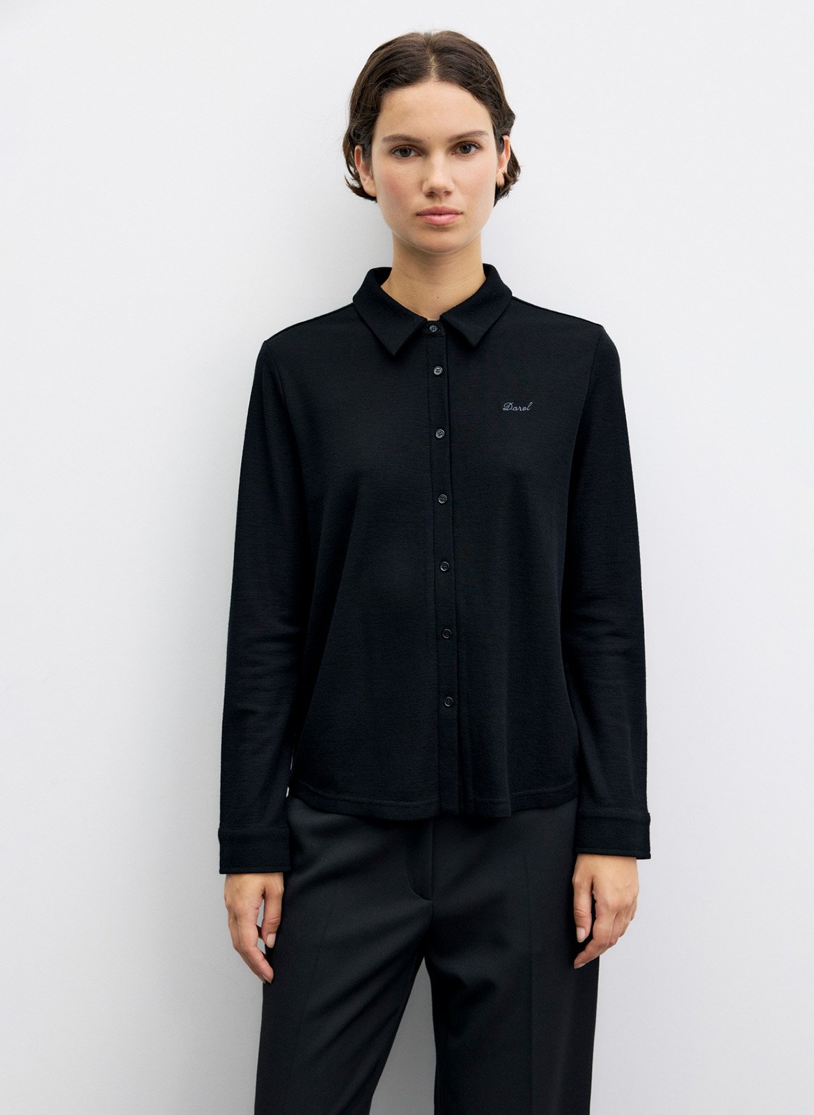 Rechte wollen blouse GERARD DAREL Zwart