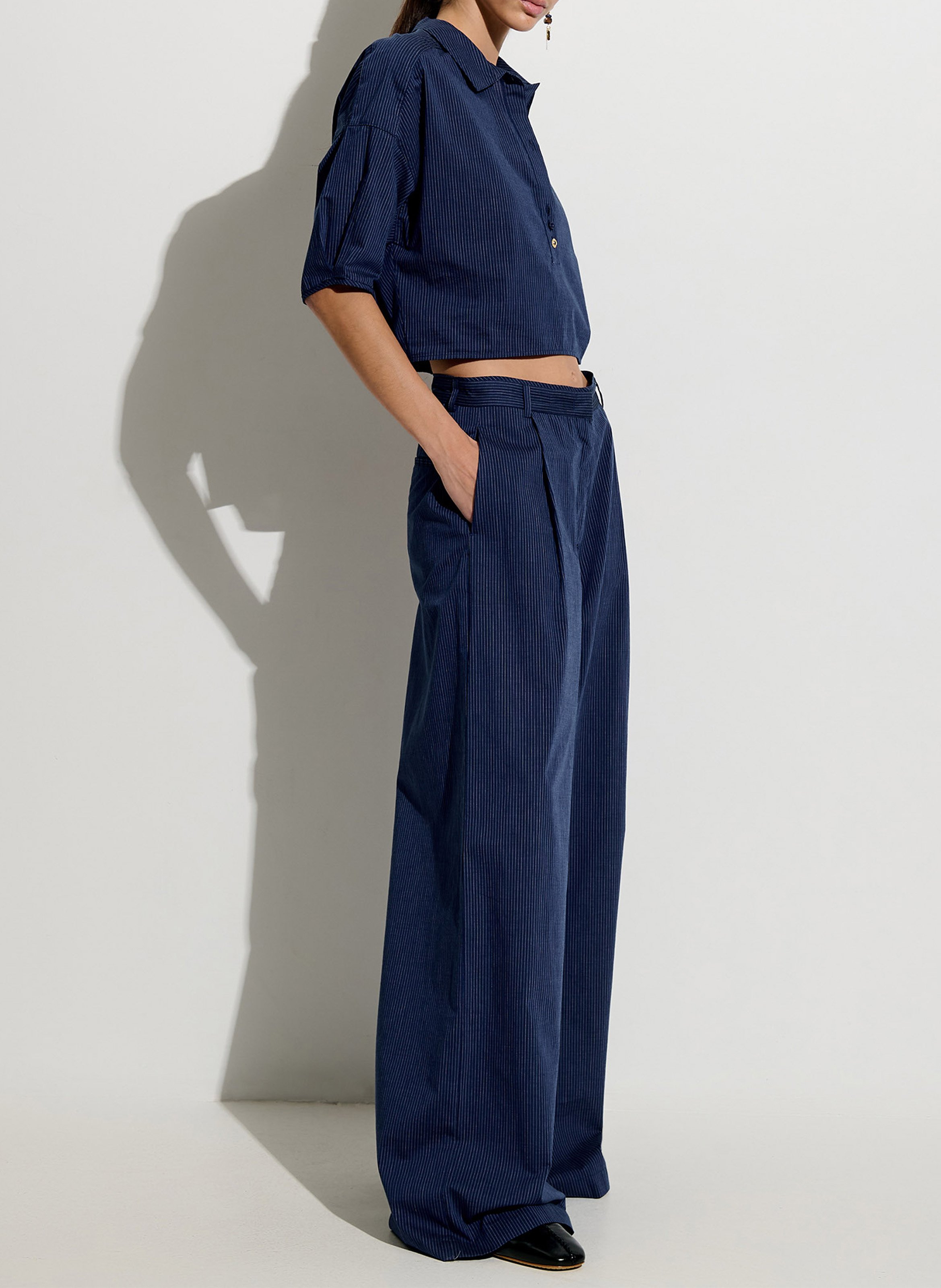 Polo kraag blouse van katoen SESSUN Blauw