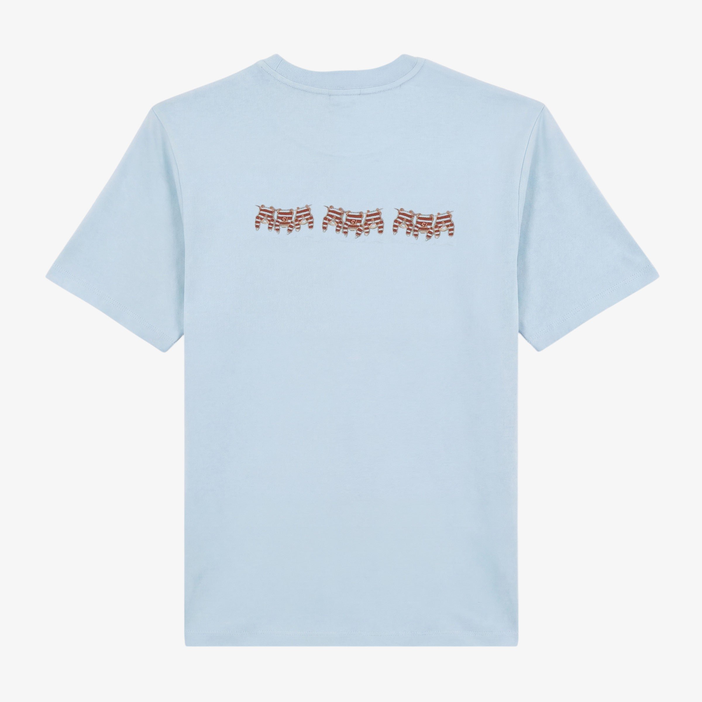 T-shirts col rond en coton avec broderie dos SERGE BLANCO Bleu